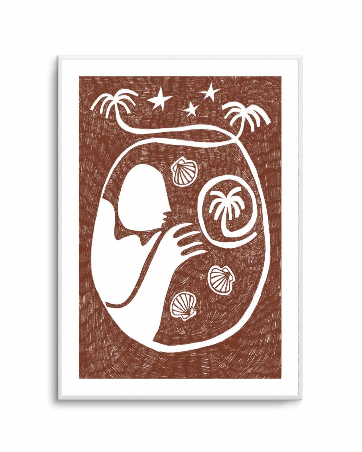 Palm Tree Island 2 Brown by Shatha Al Dafai | Art Print from Olive et Oriel where you can shop wallpaper and artworks online