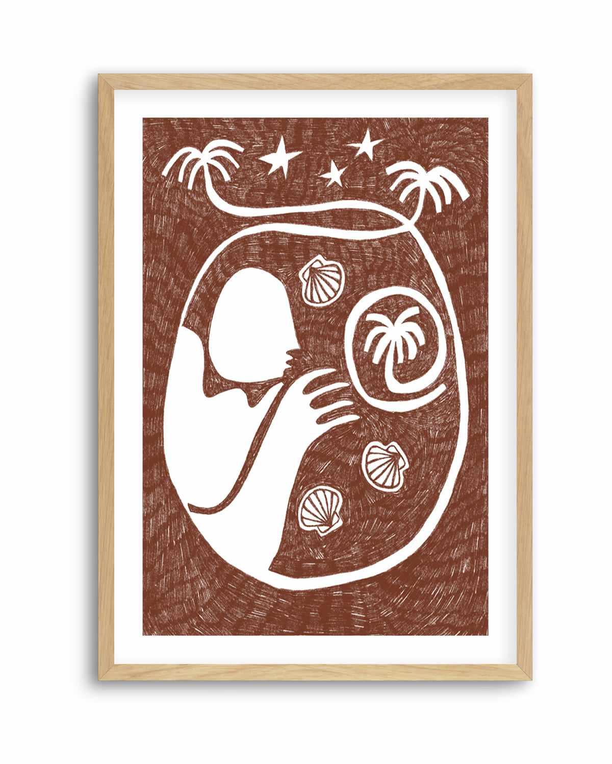 Palm Tree Island 2 Brown by Shatha Al Dafai | Art Print from Olive et Oriel where you can shop wallpaper and artworks online