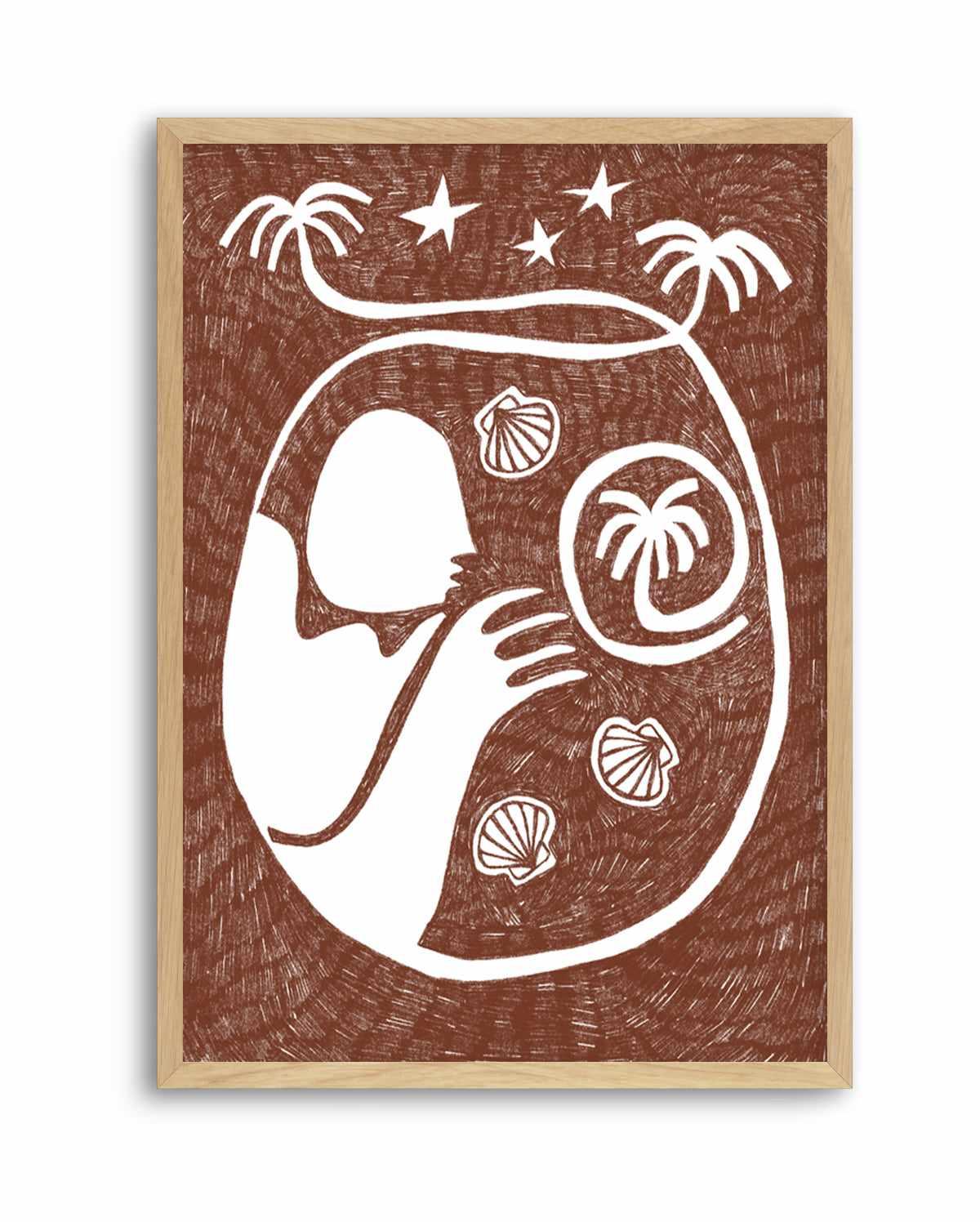 Palm Tree Island 2 Brown by Shatha Al Dafai | Art Print from Olive et Oriel where you can shop wallpaper and artworks online