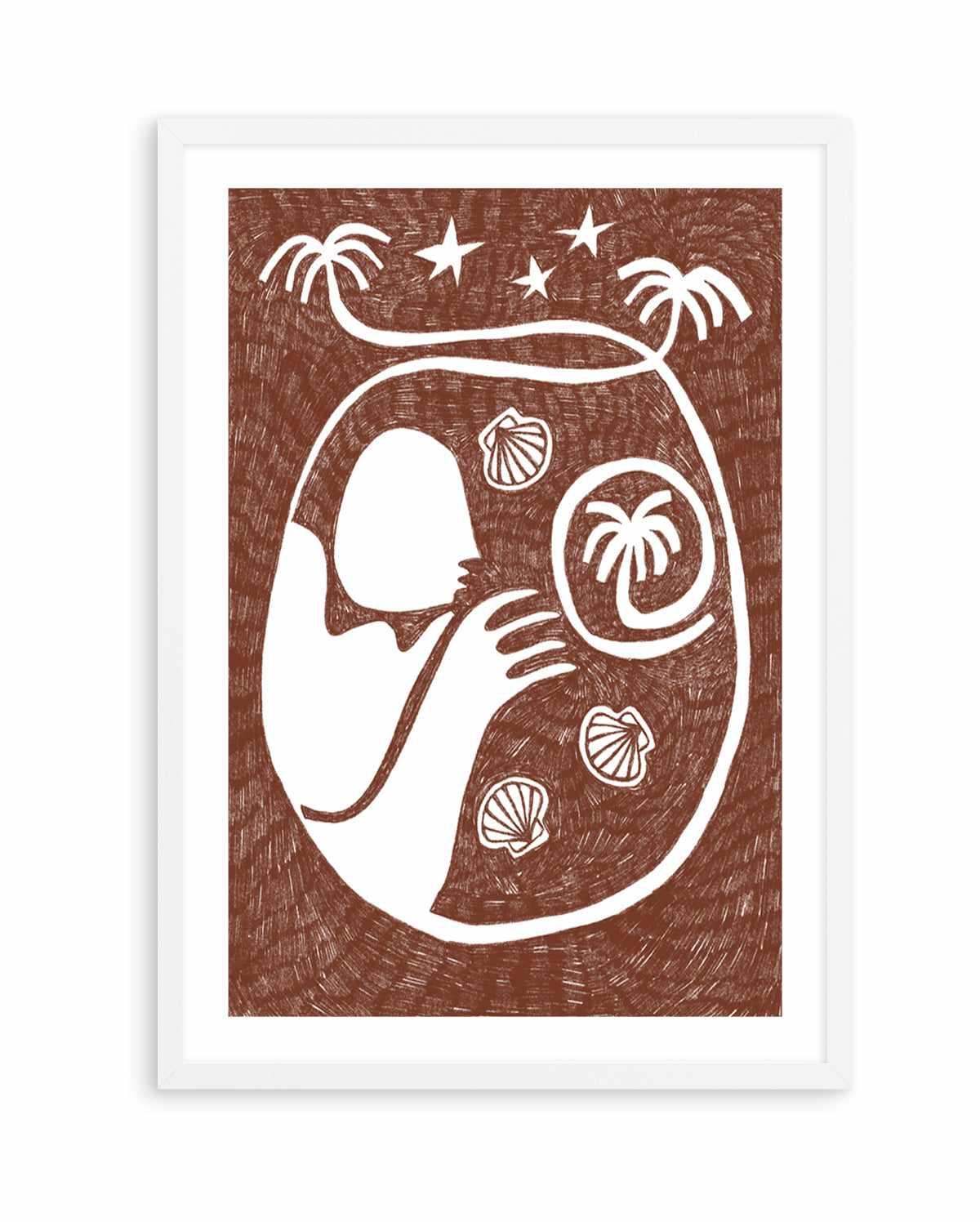 Palm Tree Island 2 Brown by Shatha Al Dafai | Art Print from Olive et Oriel where you can shop wallpaper and artworks online