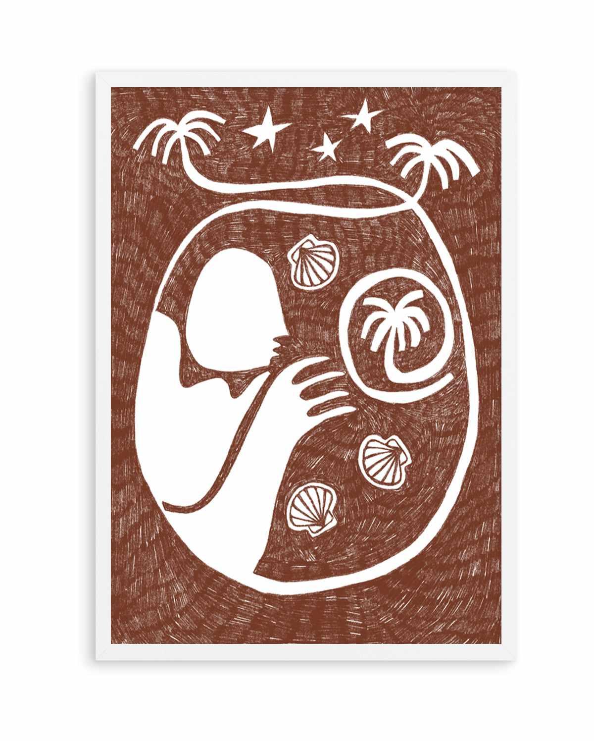 Palm Tree Island 2 Brown by Shatha Al Dafai | Art Print from Olive et Oriel where you can shop wallpaper and artworks online