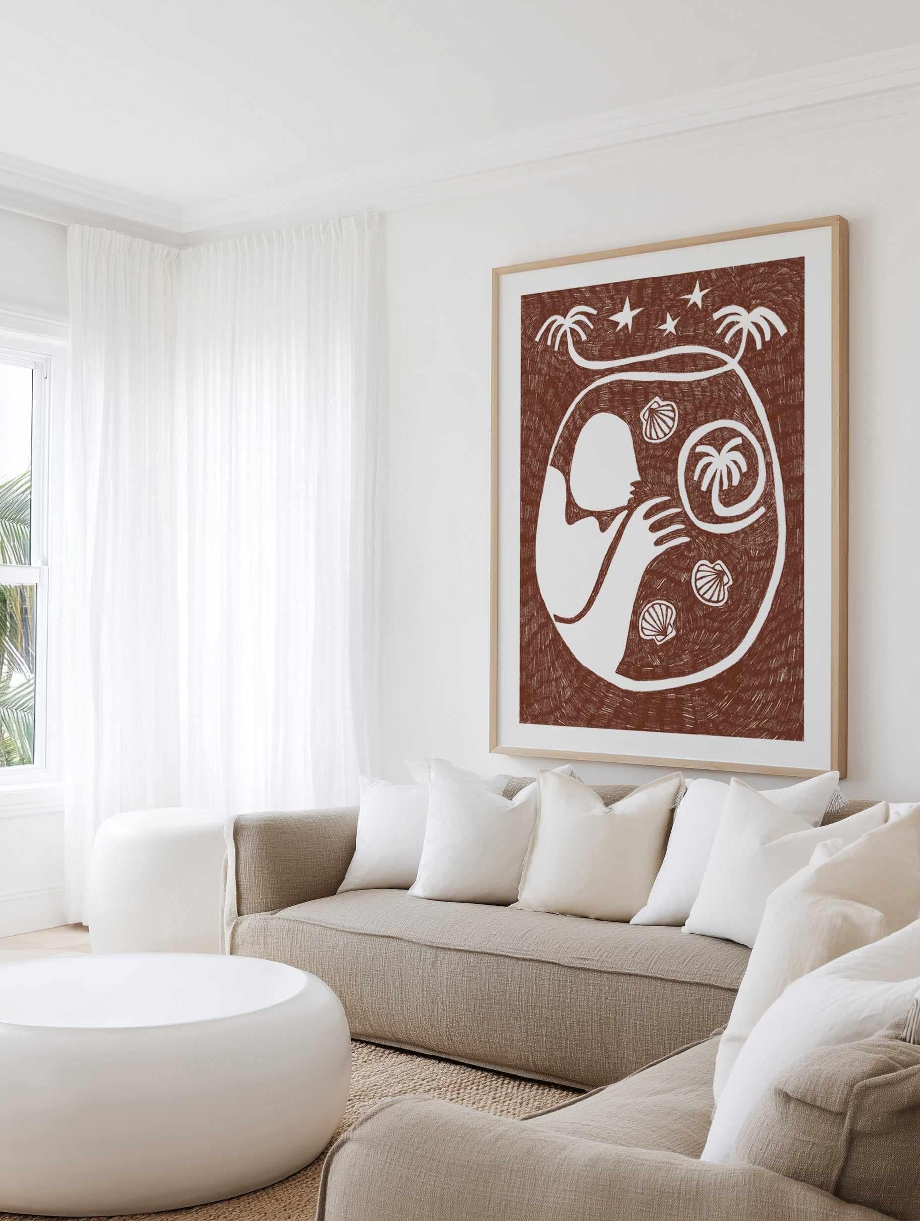 Palm Tree Island 2 Brown by Shatha Al Dafai | Art Print from Olive et Oriel where you can shop wallpaper and artworks online