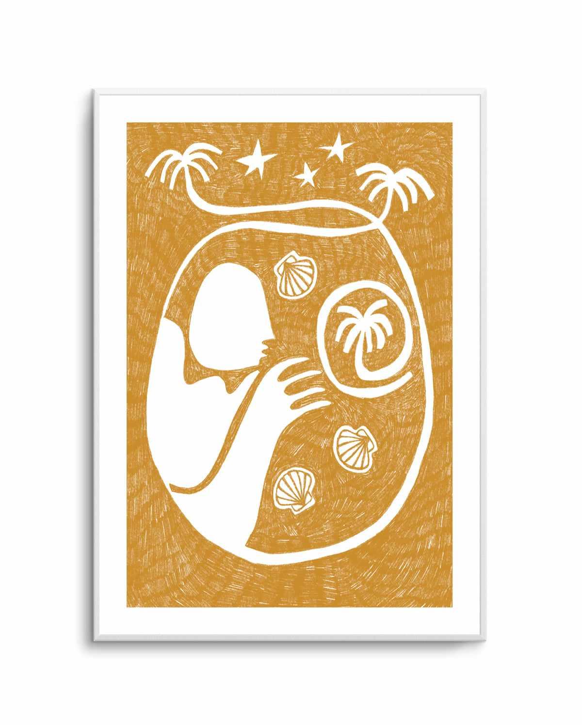Palm Tree Island 2 Yellow by Shatha Al Dafai | Art Print from Olive et Oriel where you can shop wallpaper and artworks online