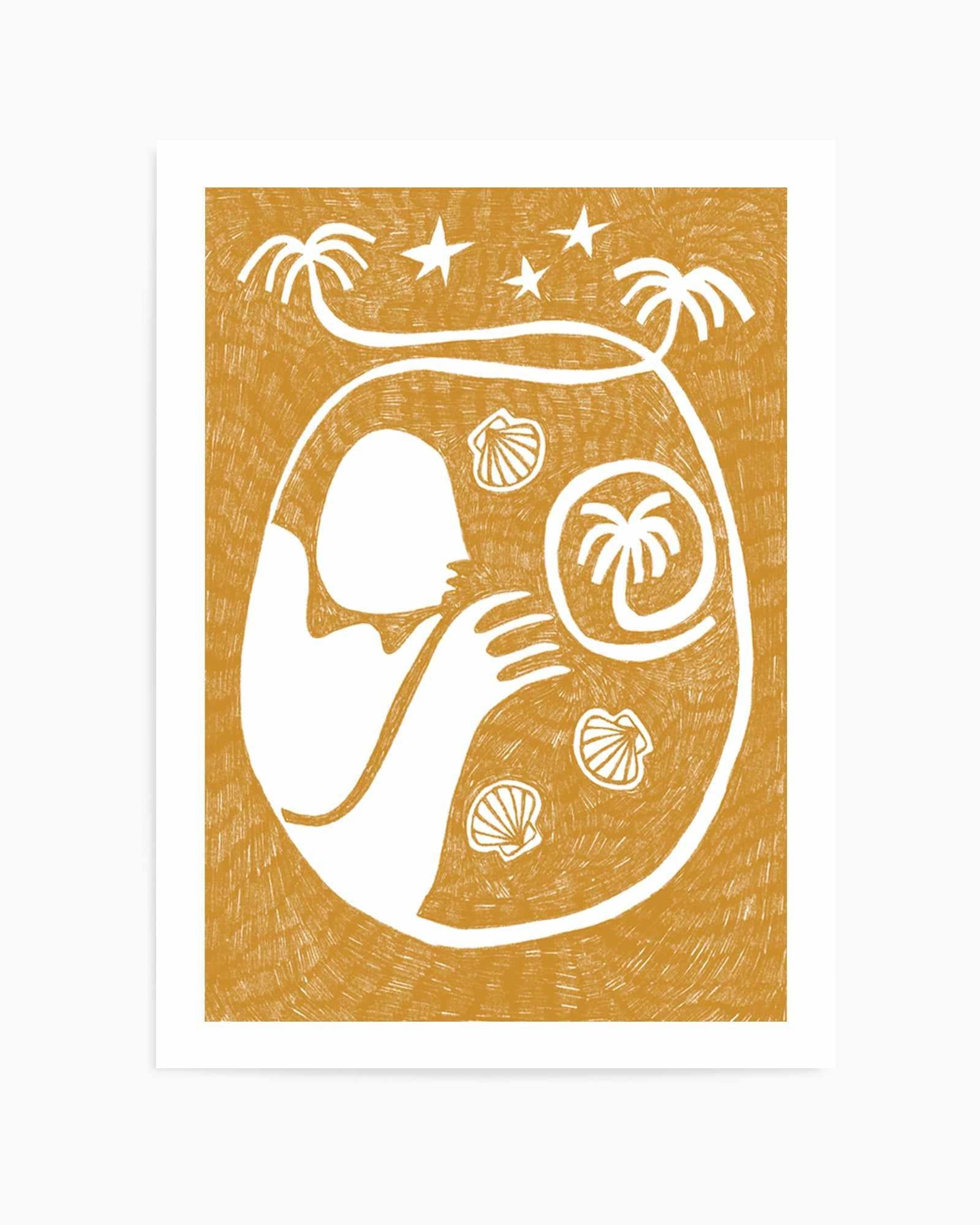 Palm Tree Island 2 Yellow by Shatha Al Dafai | Art Print from Olive et Oriel where you can shop wallpaper and artworks online