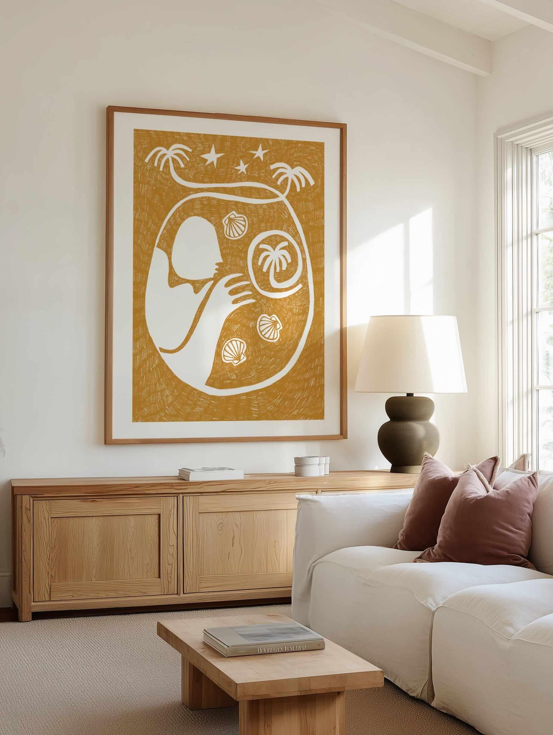 Palm Tree Island 2 Yellow by Shatha Al Dafai | Art Print from Olive et Oriel where you can shop wallpaper and artworks online