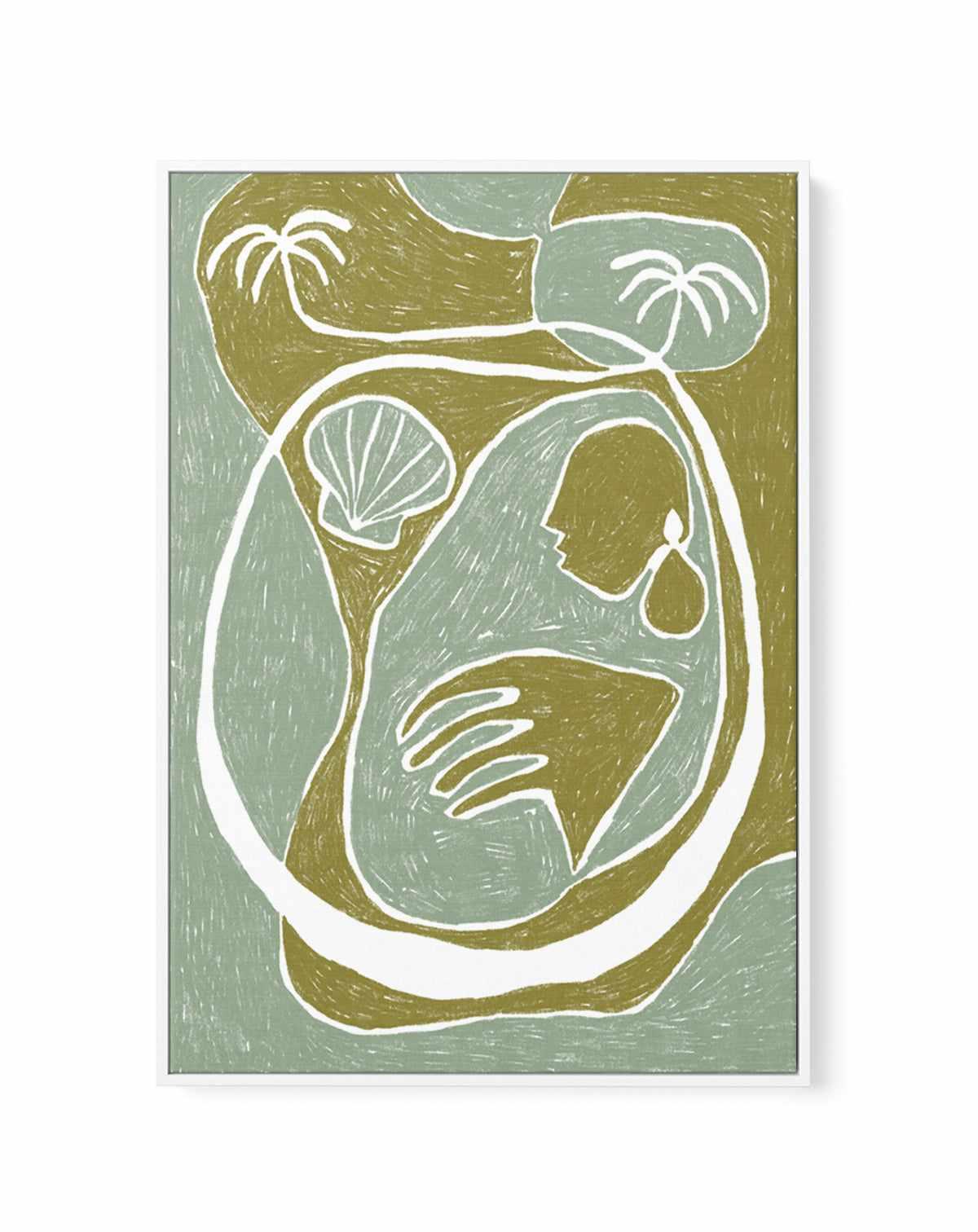 Palm Tree Island 3 by Shatha Al Dafai | Framed Canvas Art Print from Olive et Oriel where you can shop wallpaper and artworks online