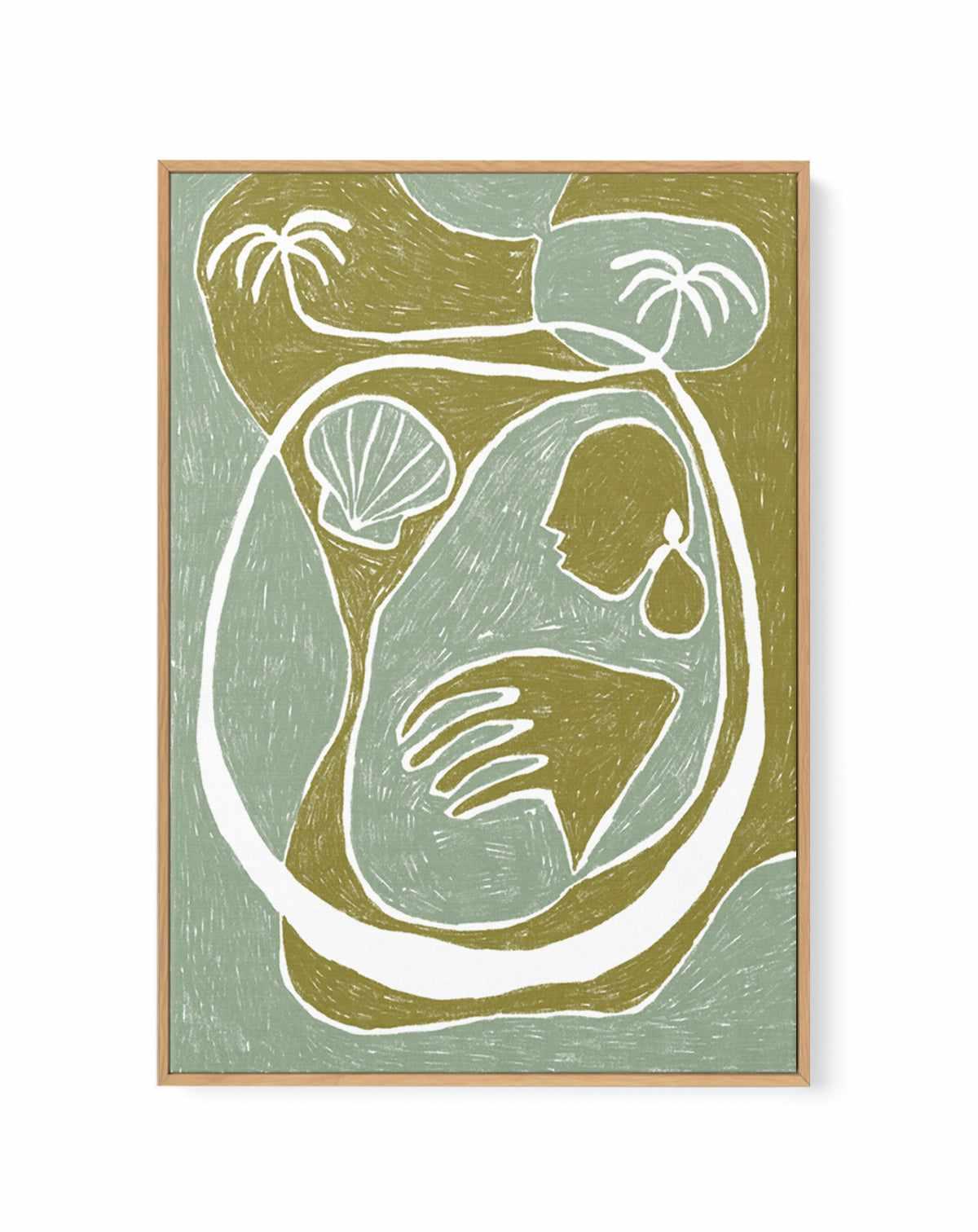 Palm Tree Island 3 by Shatha Al Dafai | Framed Canvas Art Print from Olive et Oriel where you can shop wallpaper and artworks online