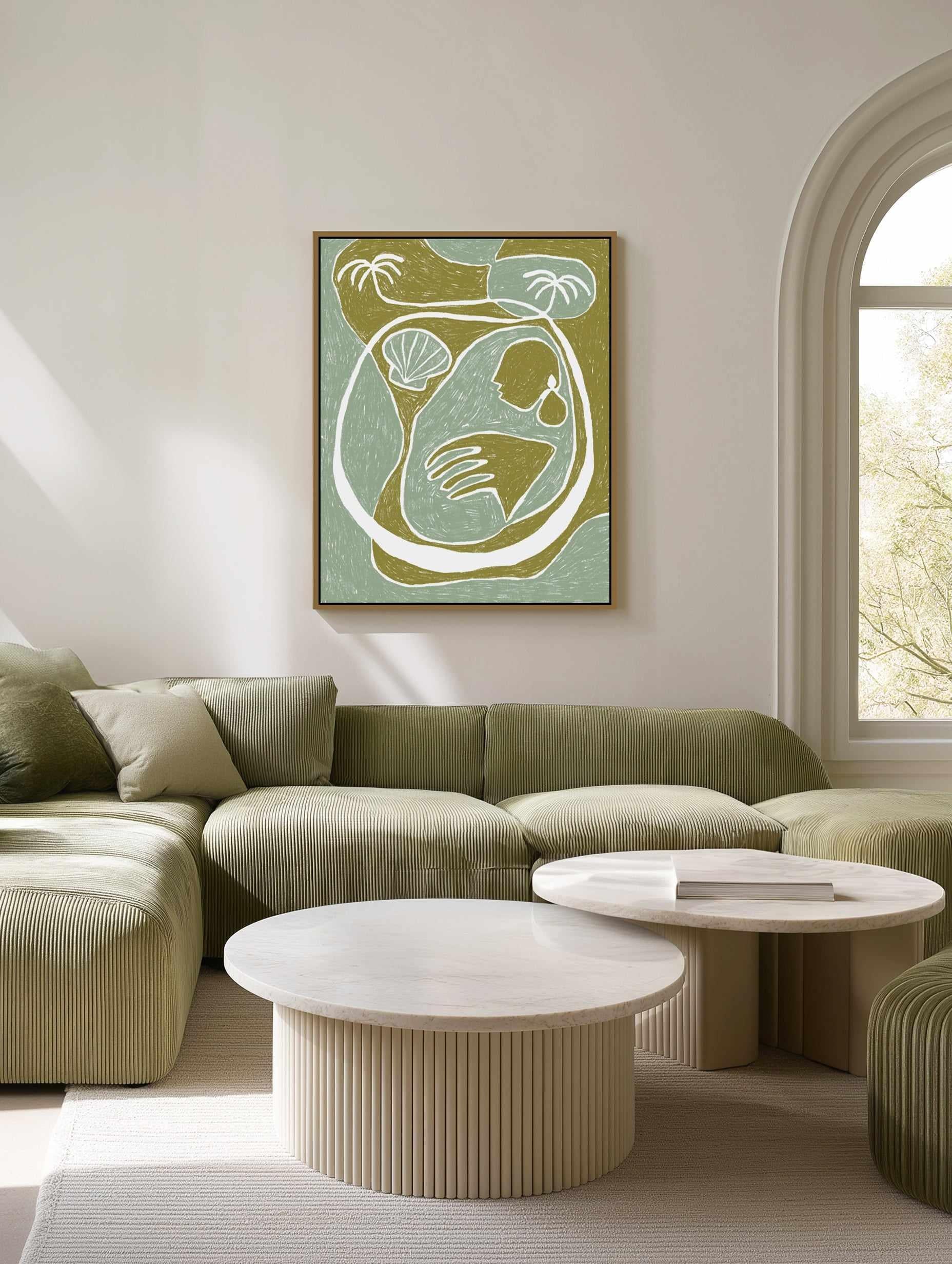 Palm Tree Island 3 by Shatha Al Dafai | Framed Canvas Art Print from Olive et Oriel where you can shop wallpaper and artworks online