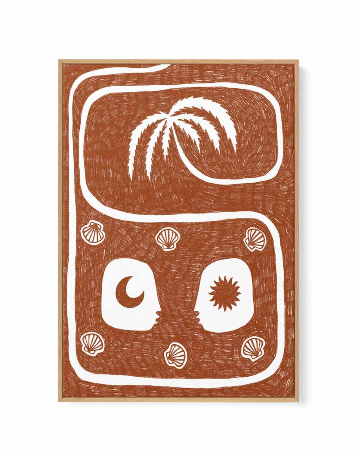 Palm Tree Island 5 Brown by Shatha Al Dafai | Framed Canvas Art Print from Olive et Oriel where you can shop wallpaper and artworks online
