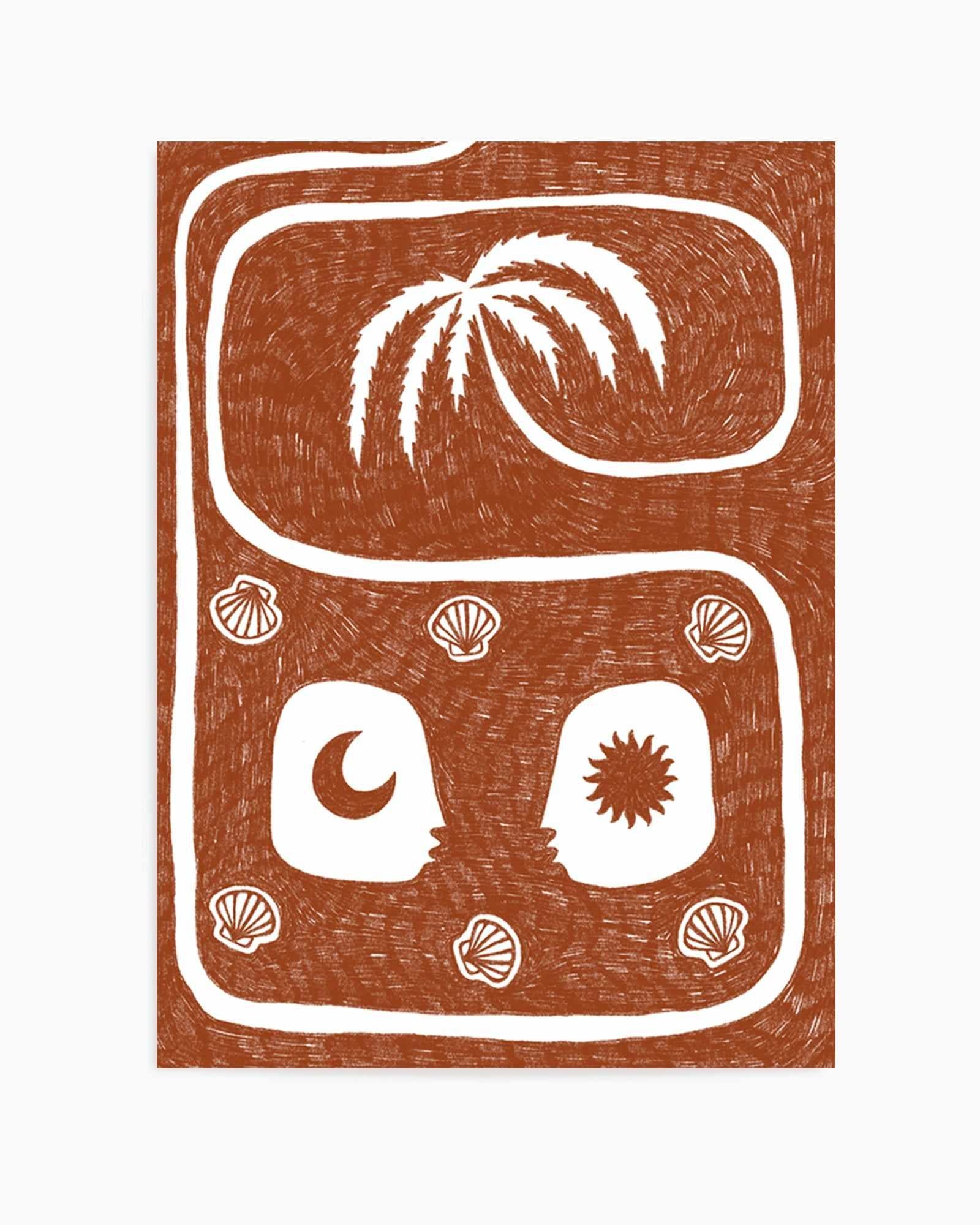 Palm Tree Island 5 Brown by Shatha Al Dafai | Art Print from Olive et Oriel where you can shop wallpaper and artworks online