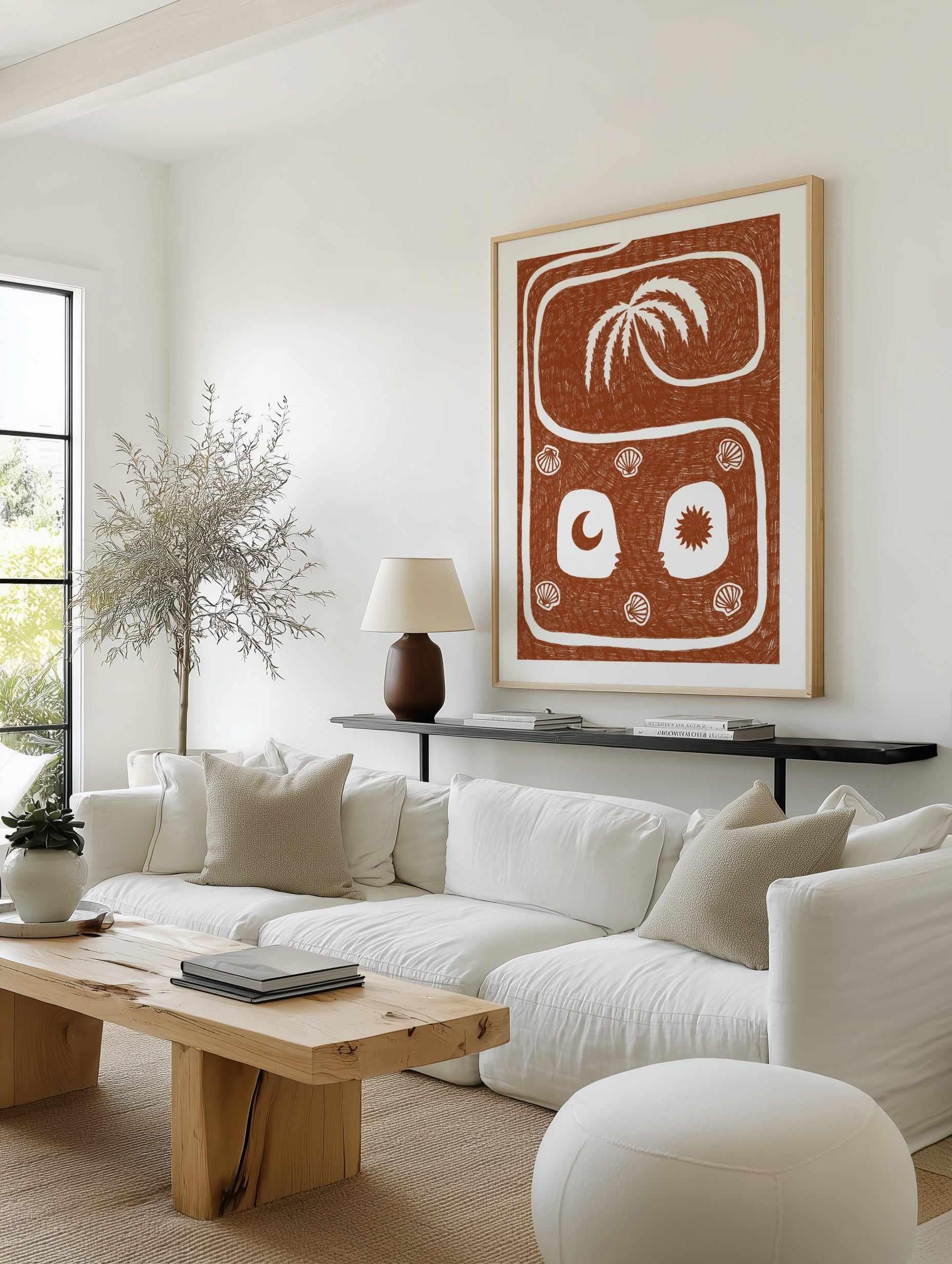 Palm Tree Island 5 Brown by Shatha Al Dafai | Art Print from Olive et Oriel where you can shop wallpaper and artworks online