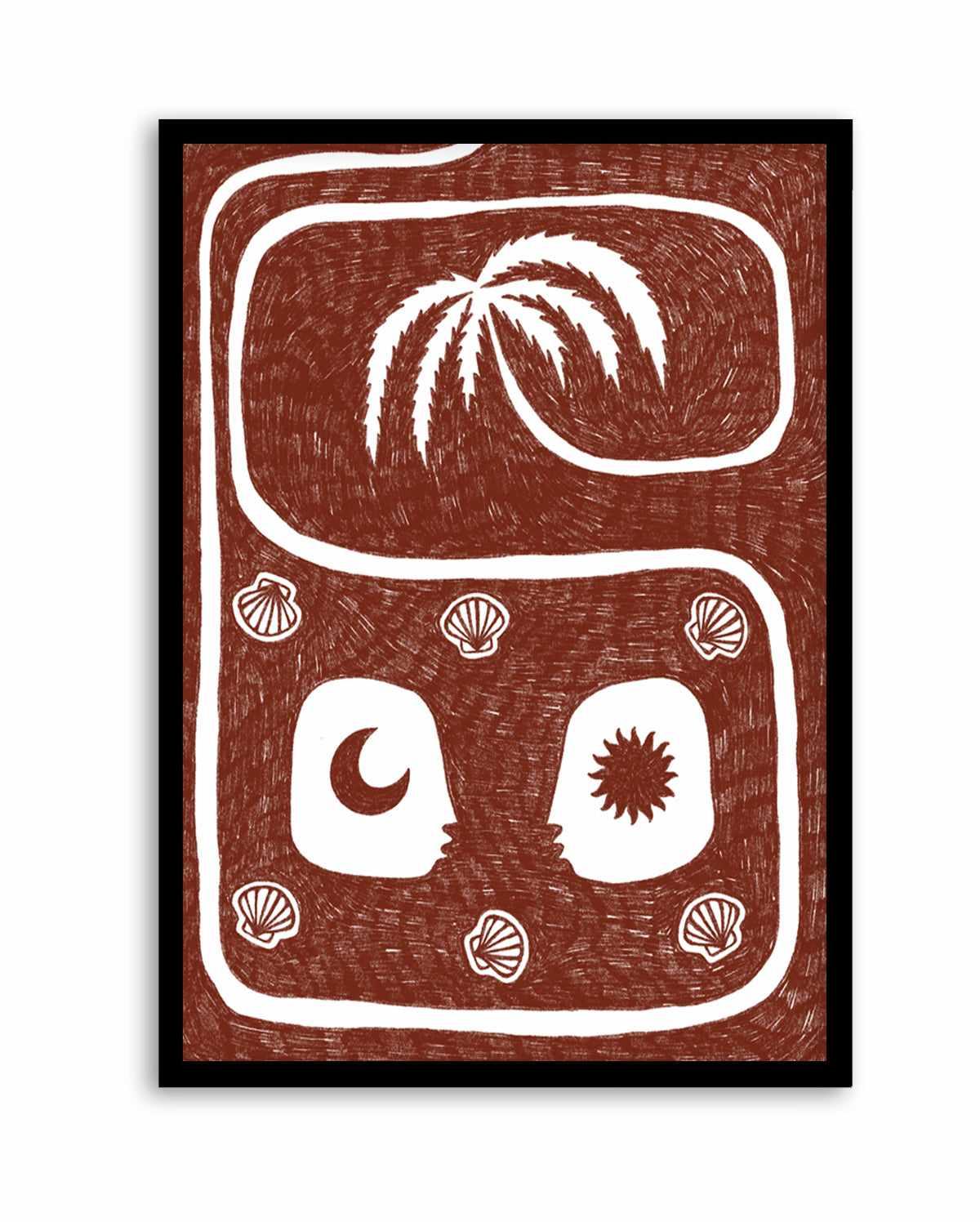 Palm Tree Island 5 Red by Shatha Al Dafai | Art Print from Olive et Oriel where you can shop wallpaper and artworks online