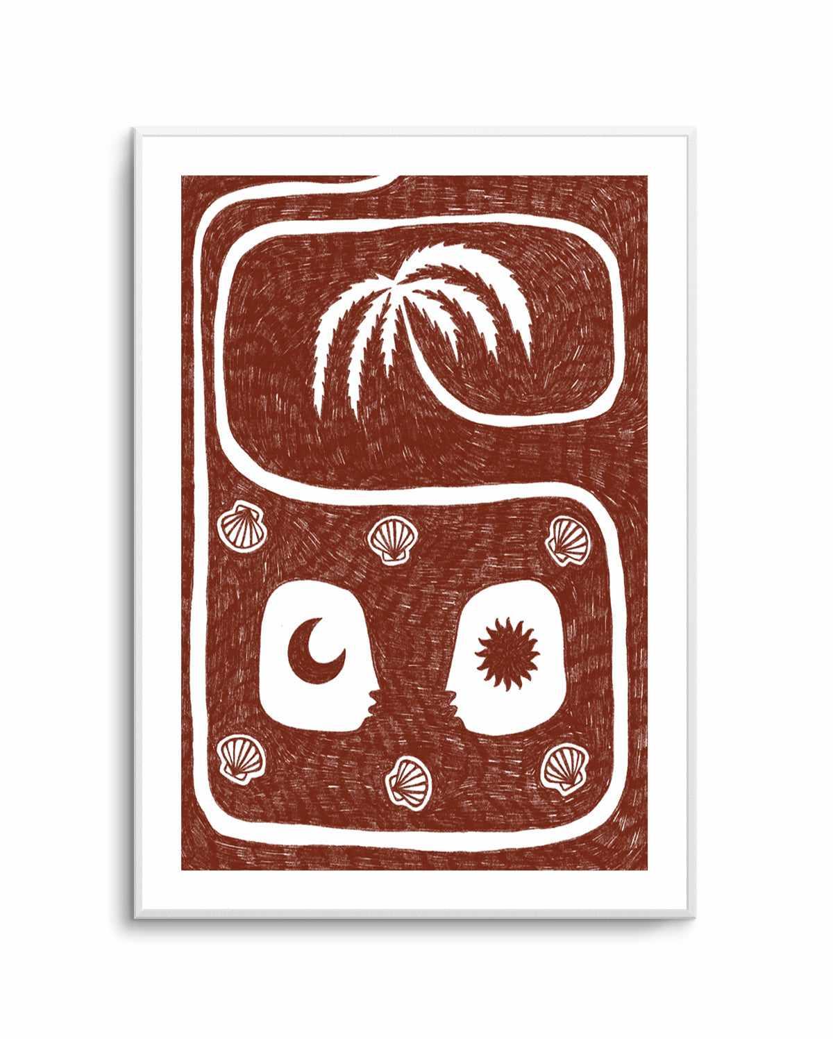 Palm Tree Island 5 Red by Shatha Al Dafai | Art Print from Olive et Oriel where you can shop wallpaper and artworks online