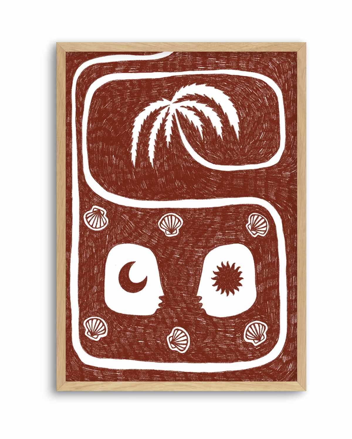 Palm Tree Island 5 Red by Shatha Al Dafai | Art Print from Olive et Oriel where you can shop wallpaper and artworks online