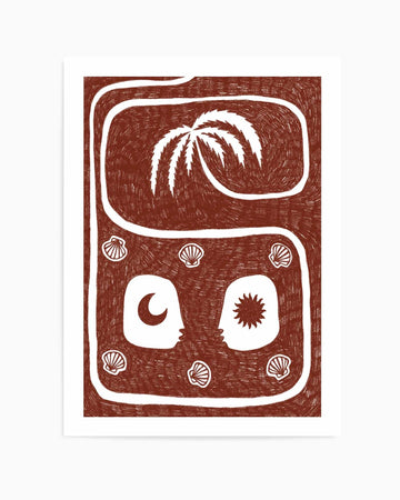 Palm Tree Island 5 Red by Shatha Al Dafai | Art Print from Olive et Oriel where you can shop wallpaper and artworks online