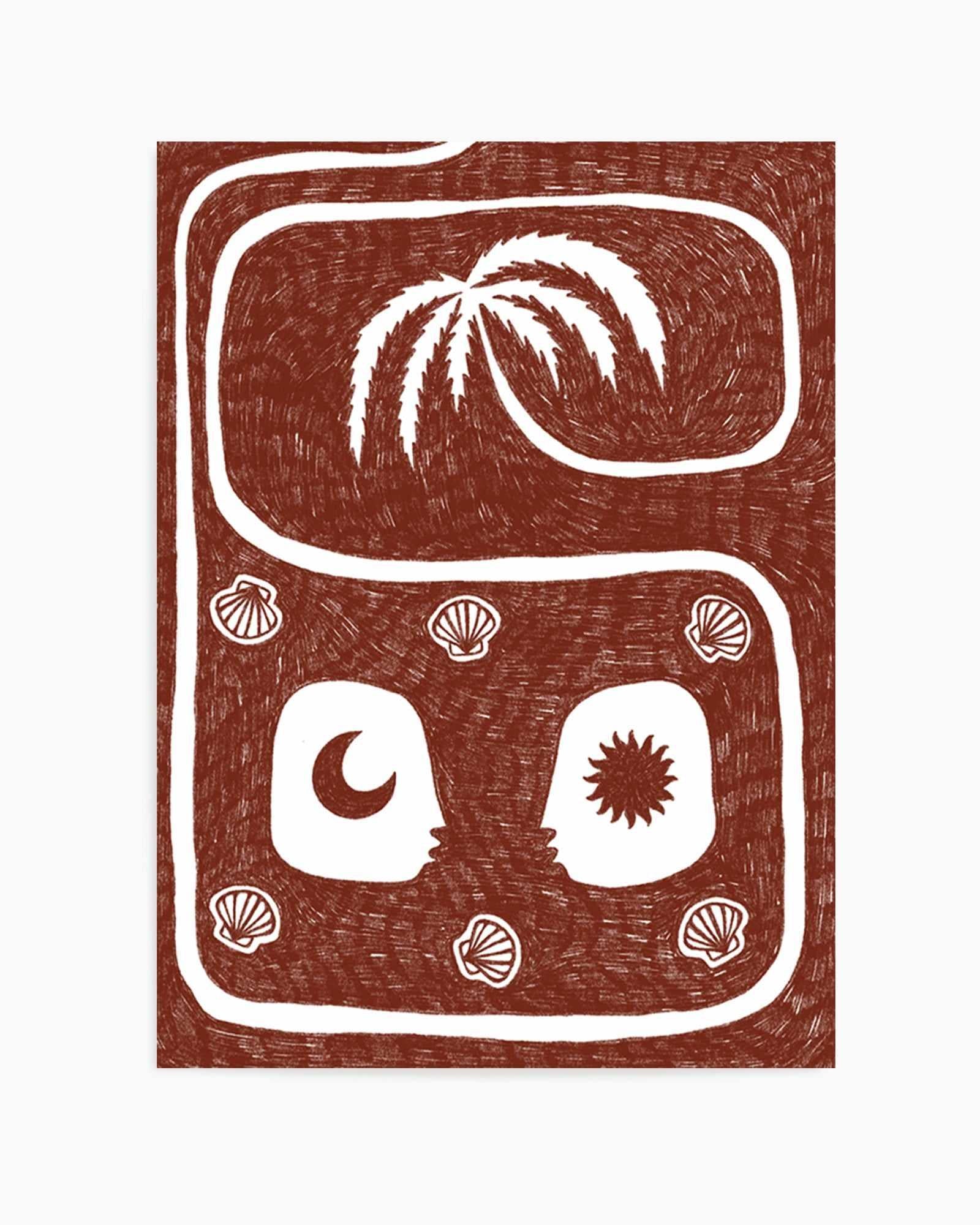 Palm Tree Island 5 Red by Shatha Al Dafai | Art Print from Olive et Oriel where you can shop wallpaper and artworks online