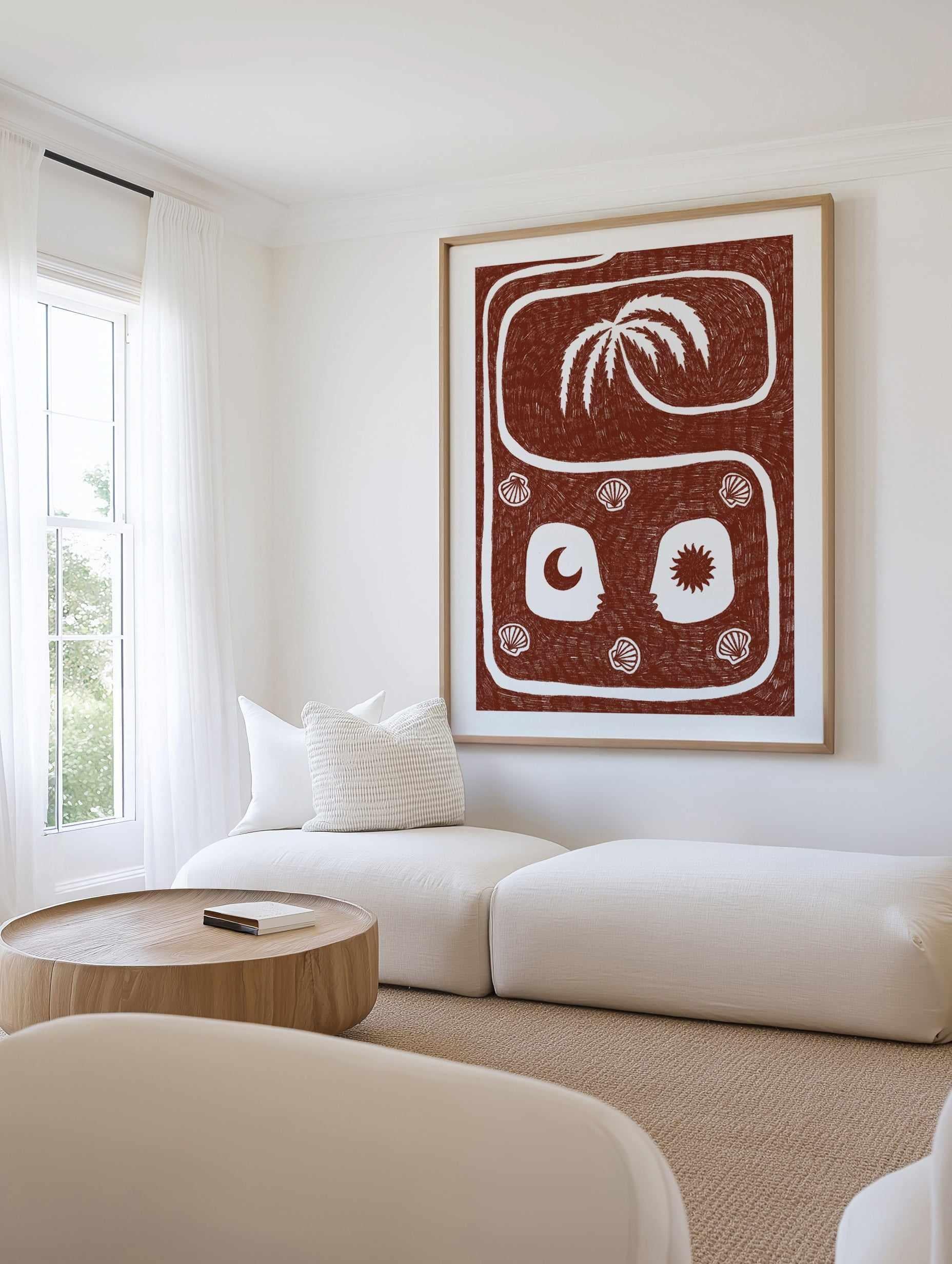 Palm Tree Island 5 Red by Shatha Al Dafai | Art Print from Olive et Oriel where you can shop wallpaper and artworks online