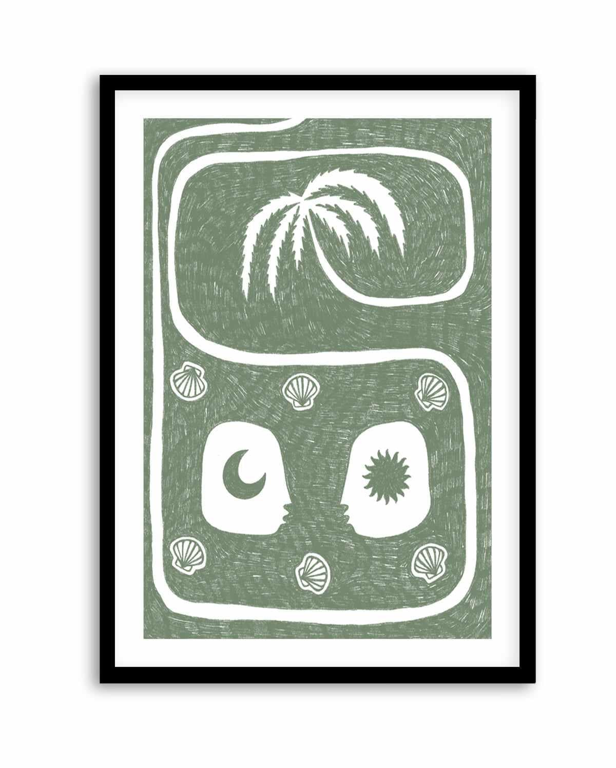 Palm Tree Island 5 Sage by Shatha Al Dafai | Art Print from Olive et Oriel where you can shop wallpaper and artworks online