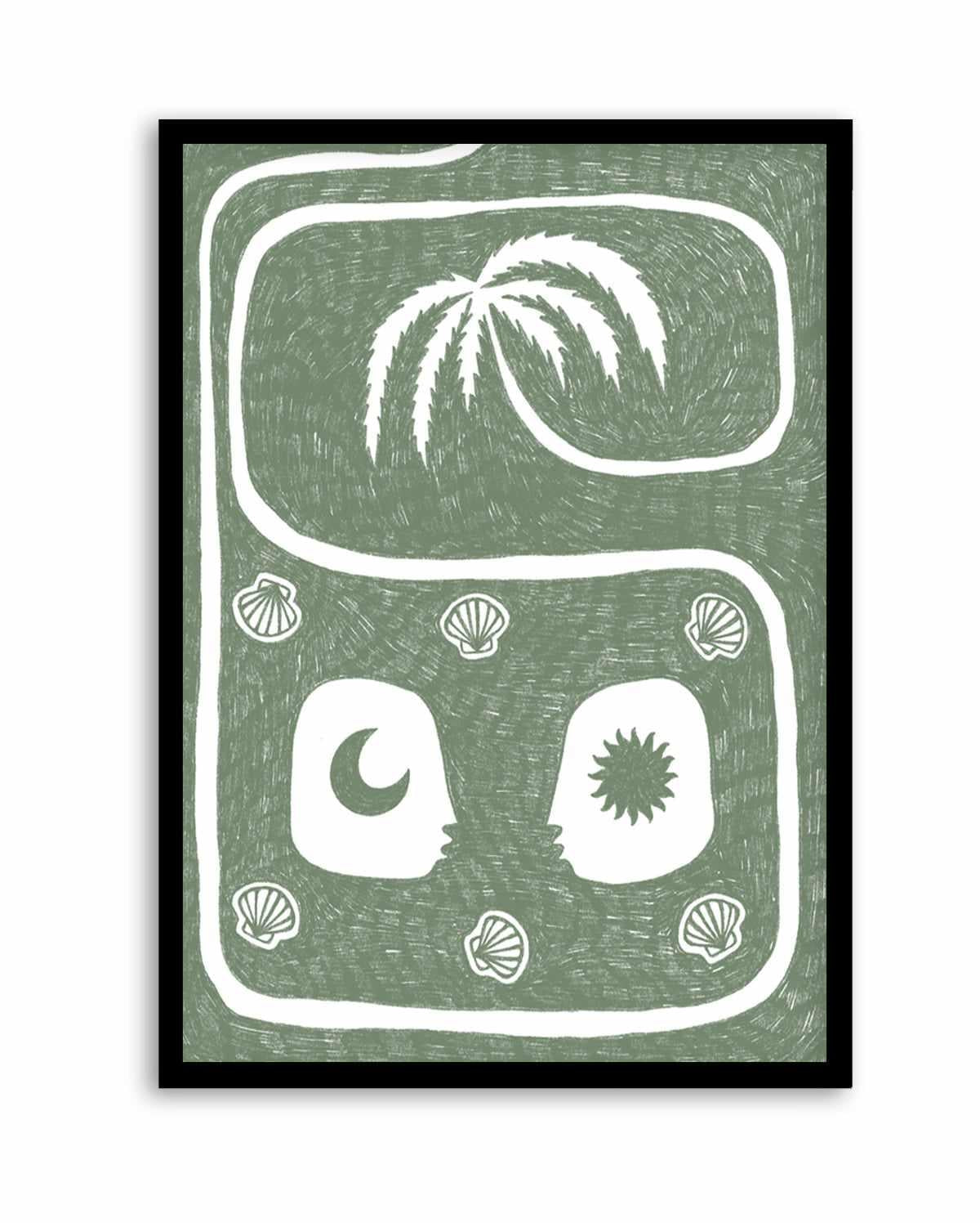 Palm Tree Island 5 Sage by Shatha Al Dafai | Art Print from Olive et Oriel where you can shop wallpaper and artworks online