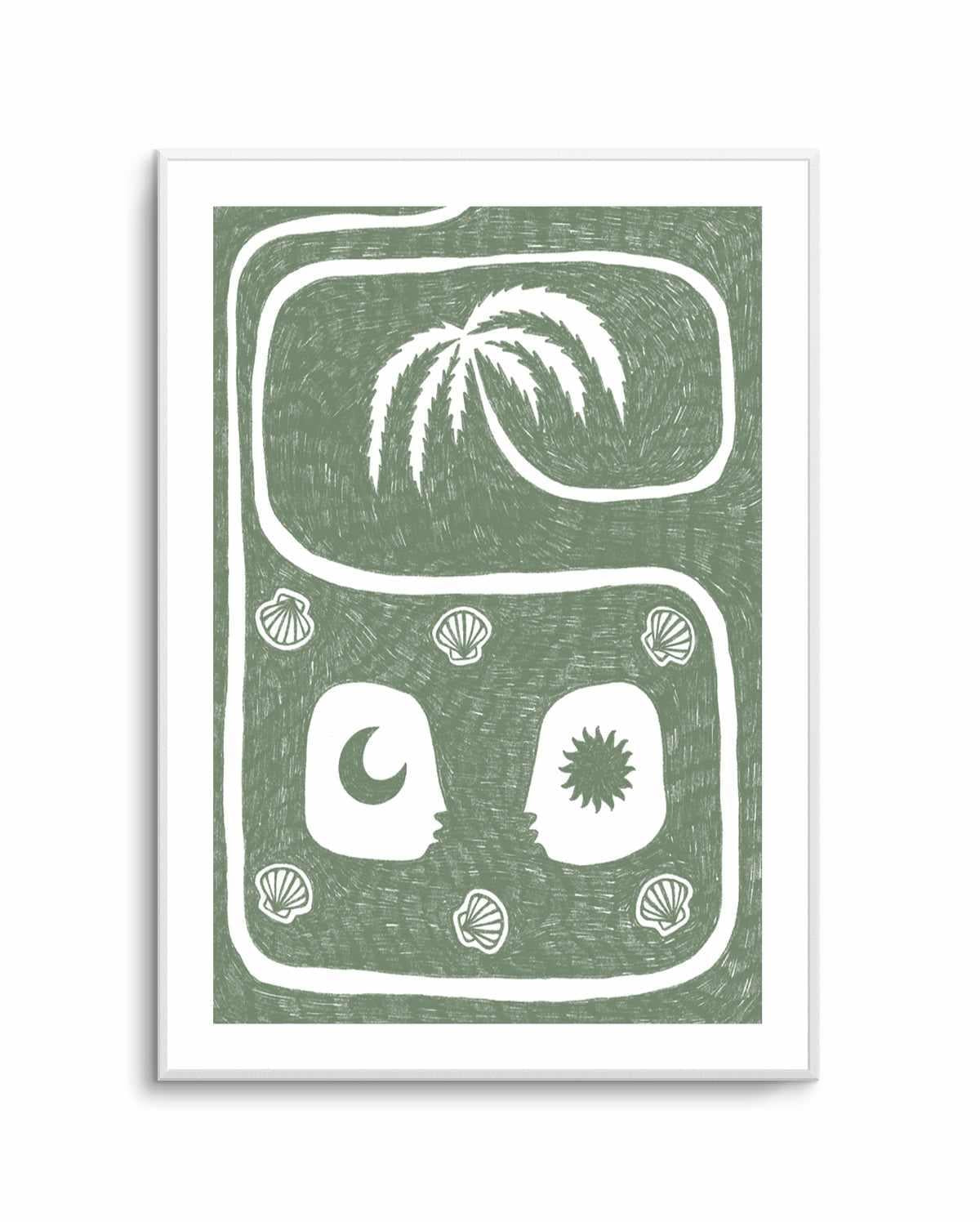 Palm Tree Island 5 Sage by Shatha Al Dafai | Art Print from Olive et Oriel where you can shop wallpaper and artworks online