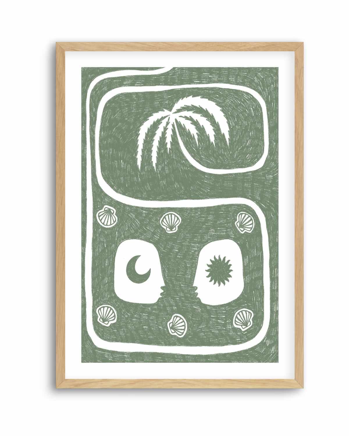 Palm Tree Island 5 Sage by Shatha Al Dafai | Art Print from Olive et Oriel where you can shop wallpaper and artworks online