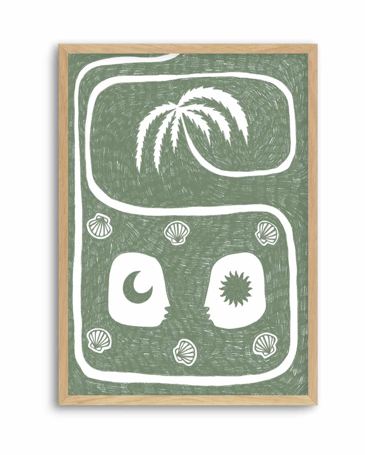 Palm Tree Island 5 Sage by Shatha Al Dafai | Art Print from Olive et Oriel where you can shop wallpaper and artworks online