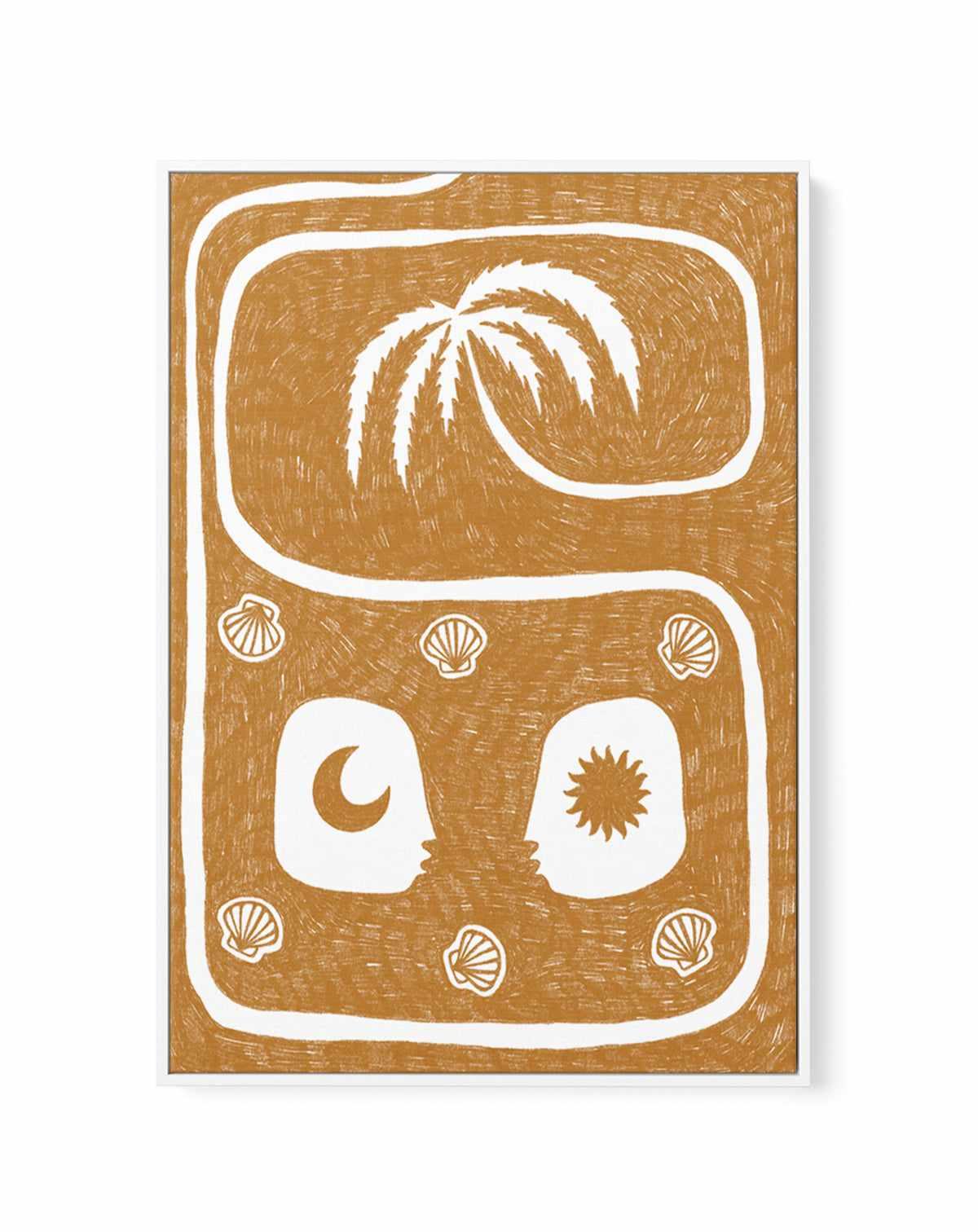 Palm Tree Island 5 Yellow by Shatha Al Dafai | Framed Canvas Art Print from Olive et Oriel where you can shop wallpaper and artworks online