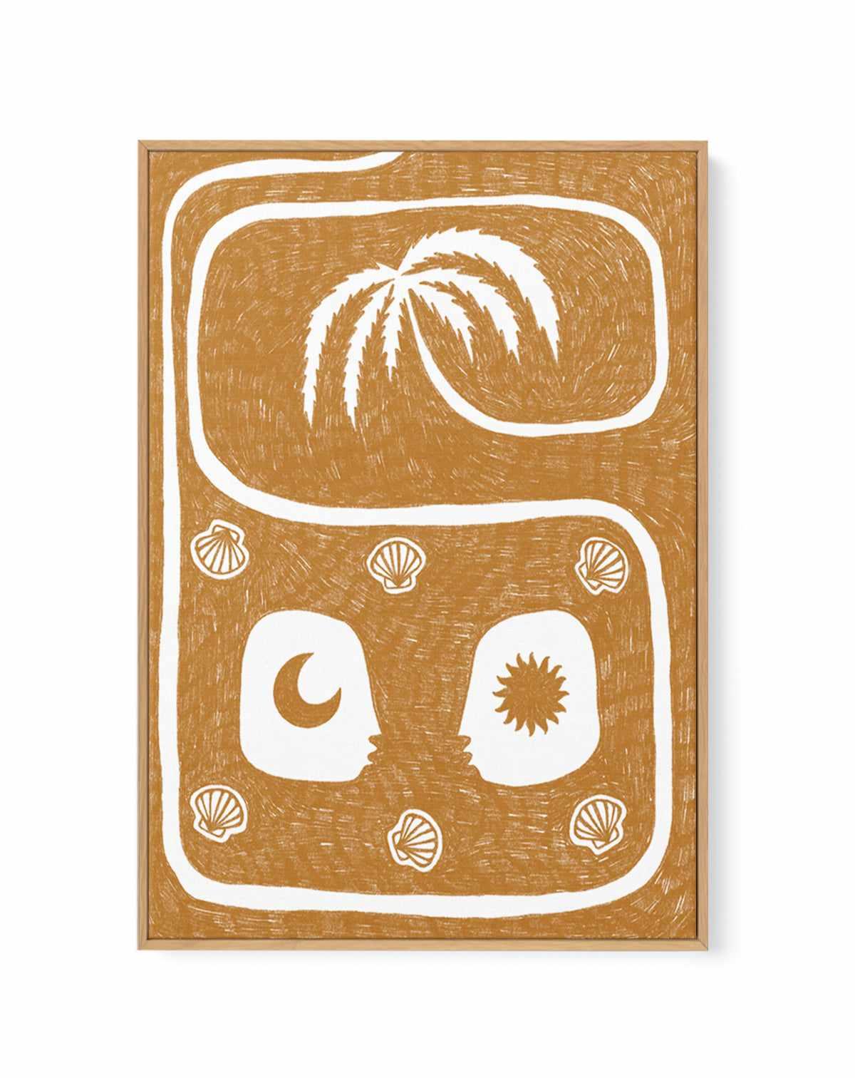 Palm Tree Island 5 Yellow by Shatha Al Dafai | Framed Canvas Art Print from Olive et Oriel where you can shop wallpaper and artworks online