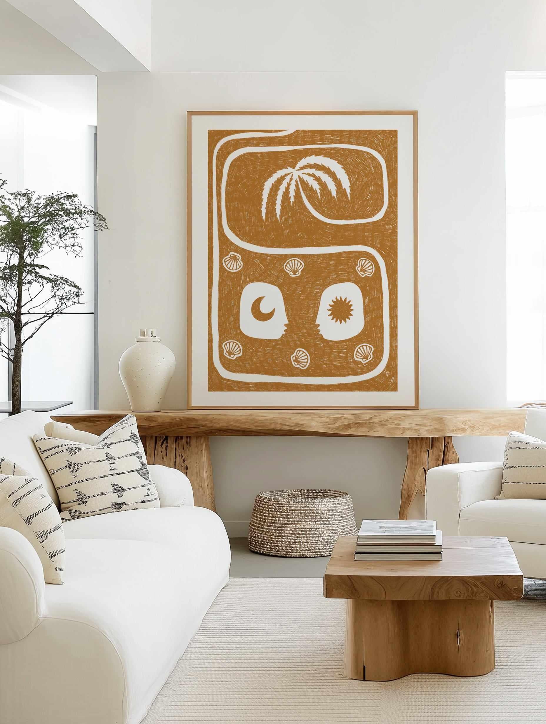 Palm Tree Island 5 Yellow by Shatha Al Dafai | Art Print from Olive et Oriel where you can shop wallpaper and artworks online