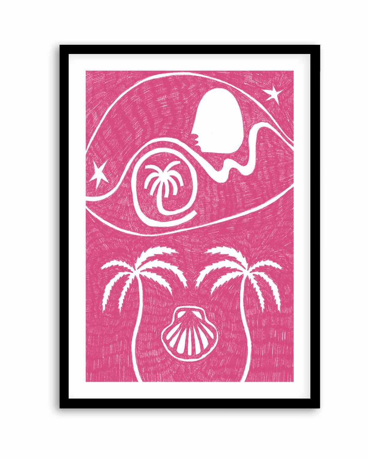 Palm Tree Island 6 Pink by Shatha Al Dafai | Art Print from Olive et Oriel where you can shop wallpaper and artworks online
