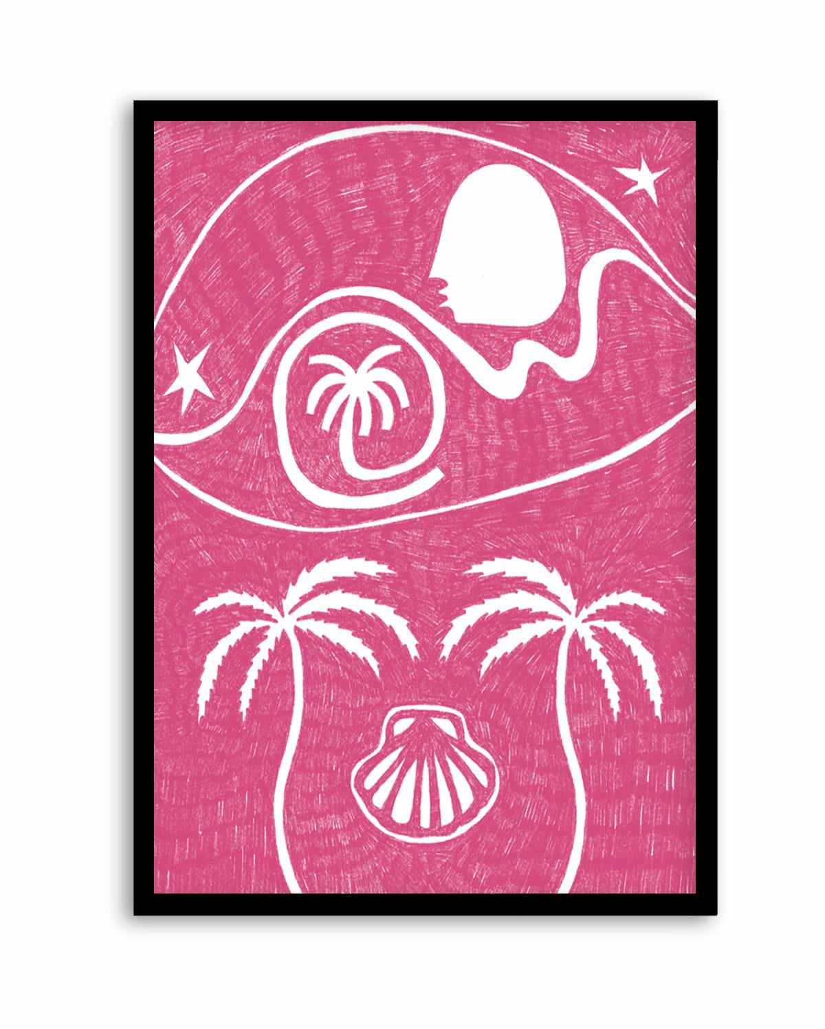 Palm Tree Island 6 Pink by Shatha Al Dafai | Art Print from Olive et Oriel where you can shop wallpaper and artworks online