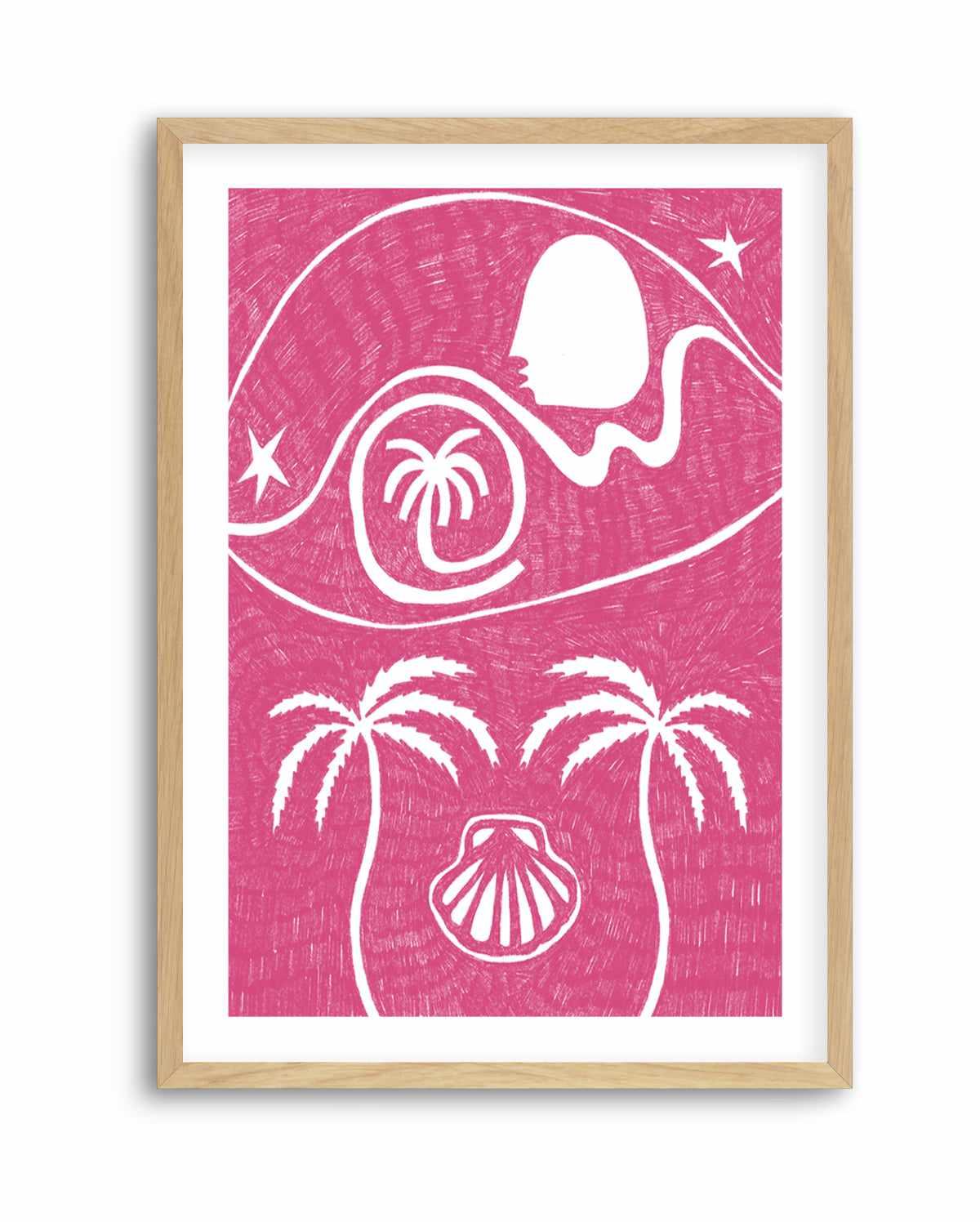 Palm Tree Island 6 Pink by Shatha Al Dafai | Art Print from Olive et Oriel where you can shop wallpaper and artworks online