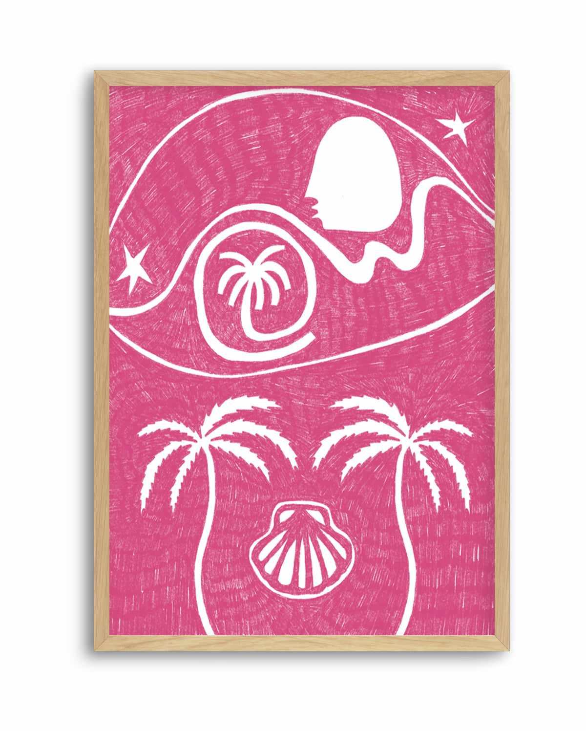 Palm Tree Island 6 Pink by Shatha Al Dafai | Art Print from Olive et Oriel where you can shop wallpaper and artworks online