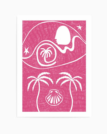 Palm Tree Island 6 Pink by Shatha Al Dafai | Art Print from Olive et Oriel where you can shop wallpaper and artworks online