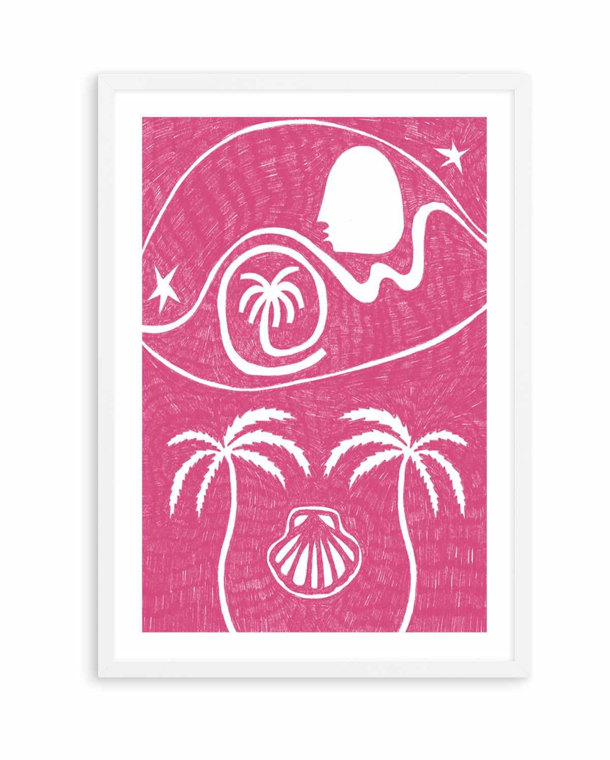 Palm Tree Island 6 Pink by Shatha Al Dafai | Art Print from Olive et Oriel where you can shop wallpaper and artworks online