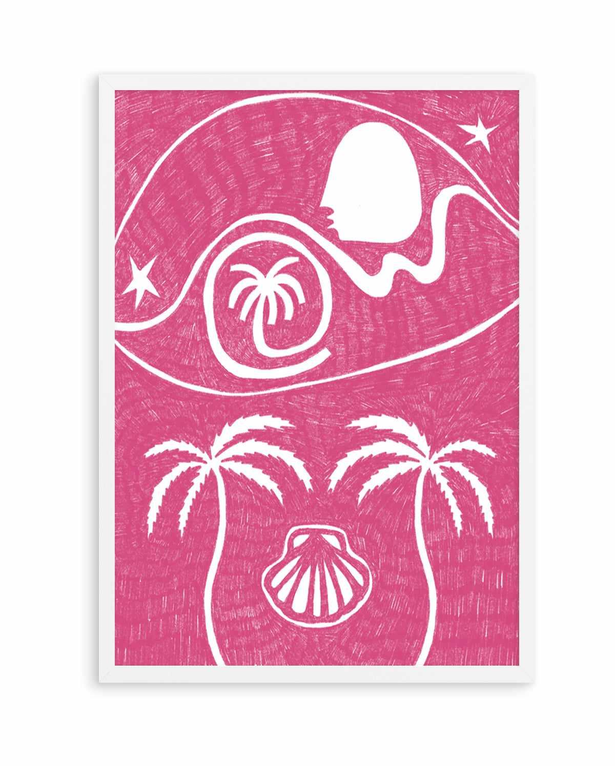 Palm Tree Island 6 Pink by Shatha Al Dafai | Art Print from Olive et Oriel where you can shop wallpaper and artworks online