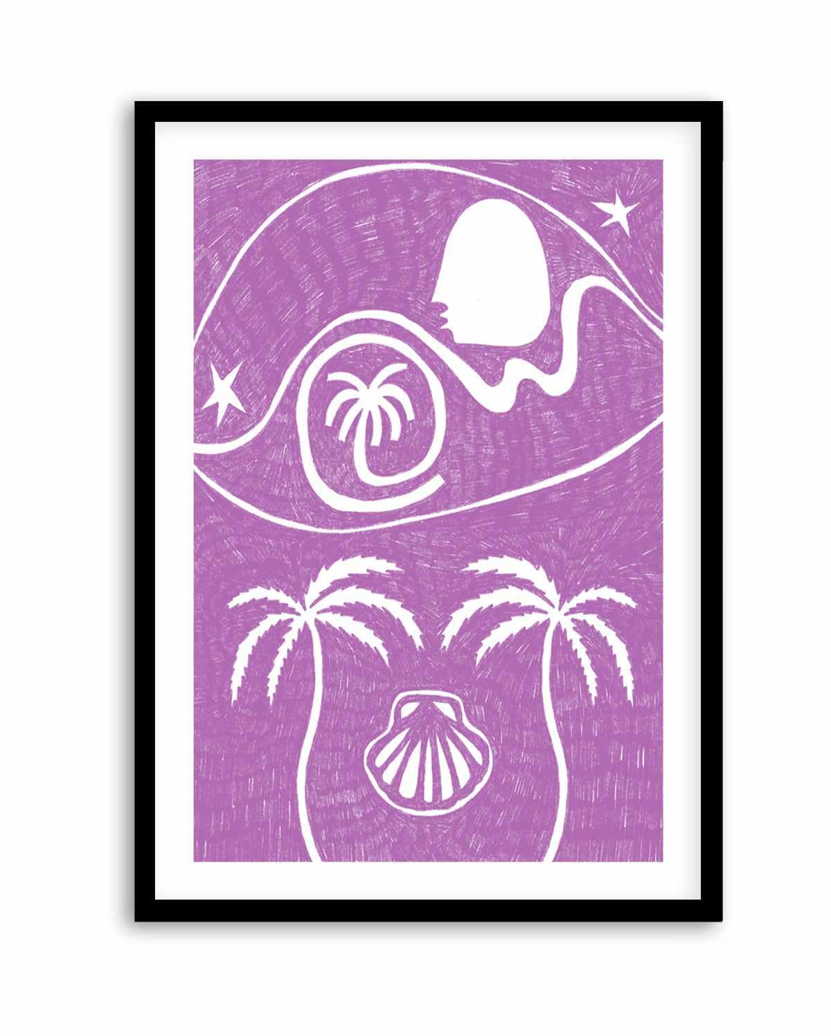 Palm Tree Island 6 Purple by Shatha Al Dafai | Art Print from Olive et Oriel where you can shop wallpaper and artworks online