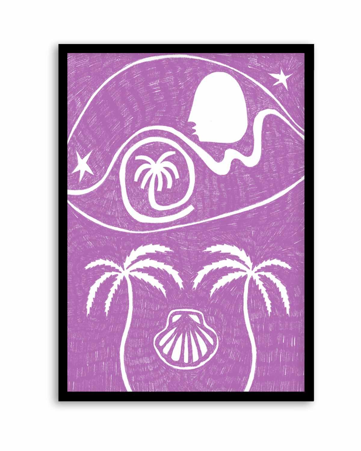 Palm Tree Island 6 Purple by Shatha Al Dafai | Art Print from Olive et Oriel where you can shop wallpaper and artworks online