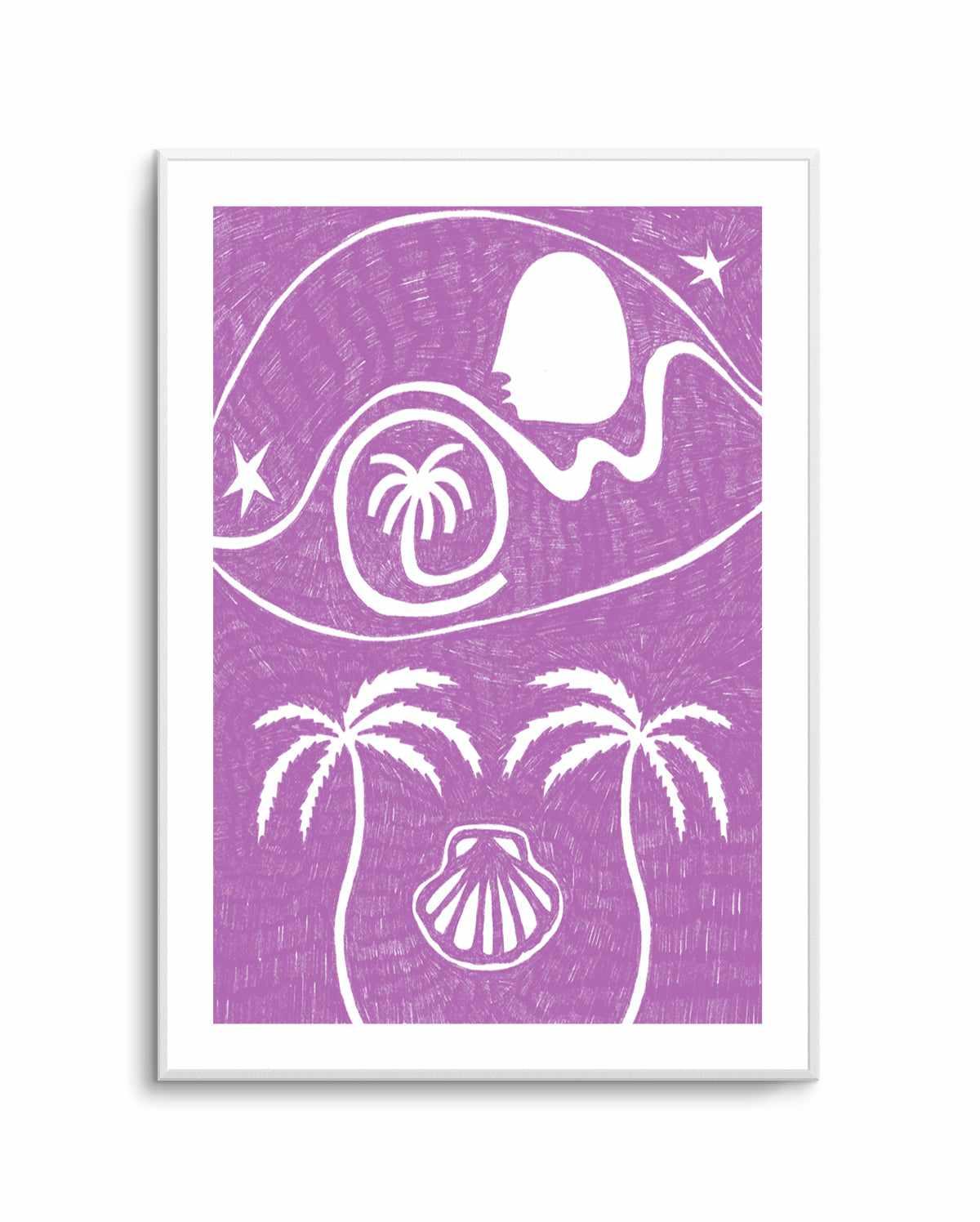 Palm Tree Island 6 Purple by Shatha Al Dafai | Art Print from Olive et Oriel where you can shop wallpaper and artworks online