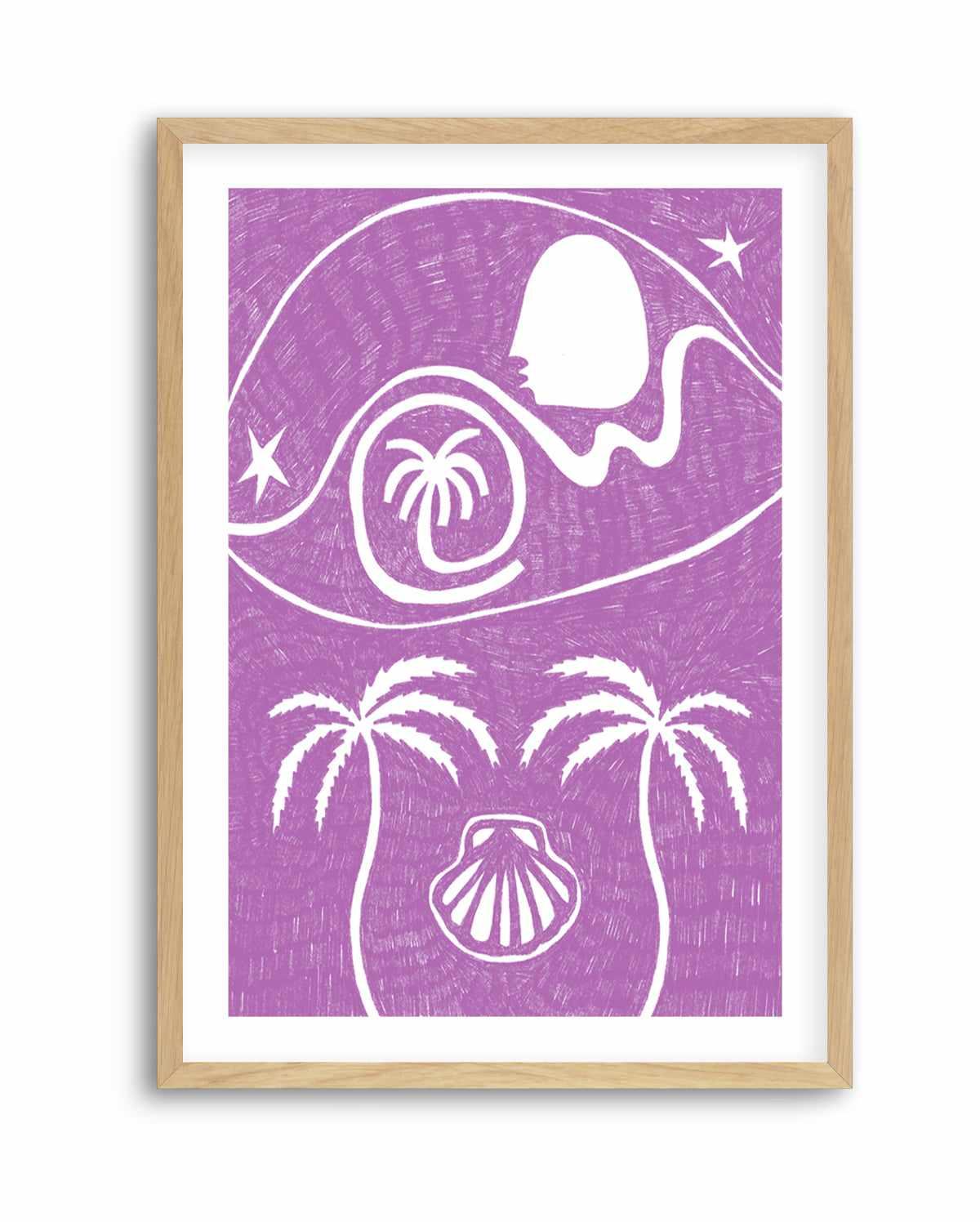 Palm Tree Island 6 Purple by Shatha Al Dafai | Art Print from Olive et Oriel where you can shop wallpaper and artworks online
