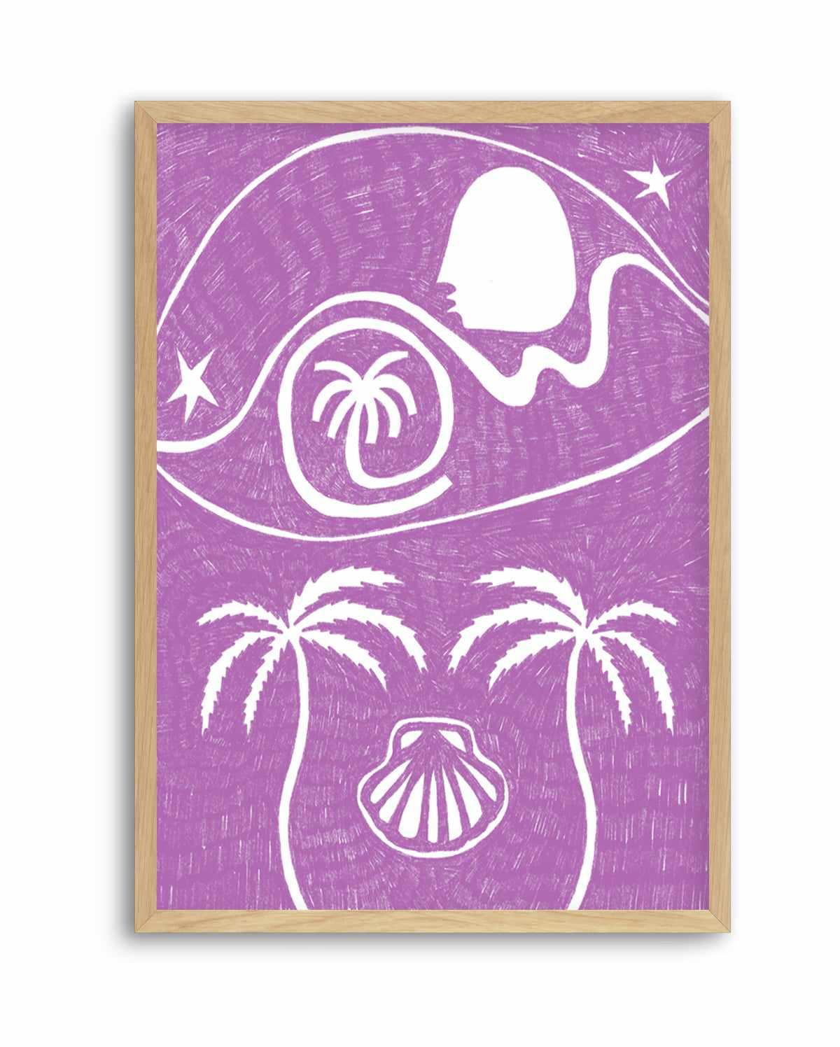 Palm Tree Island 6 Purple by Shatha Al Dafai | Art Print from Olive et Oriel where you can shop wallpaper and artworks online