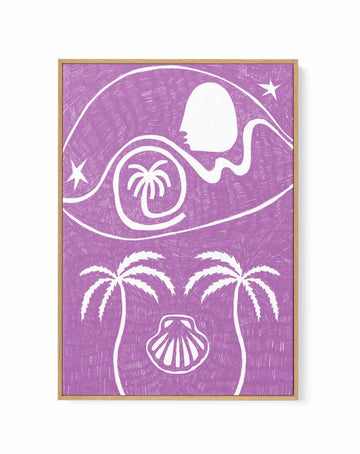 Palm Tree Island 6 Purple by Shatha Al Dafai | Framed Canvas Art Print from Olive et Oriel where you can shop wallpaper and artworks online