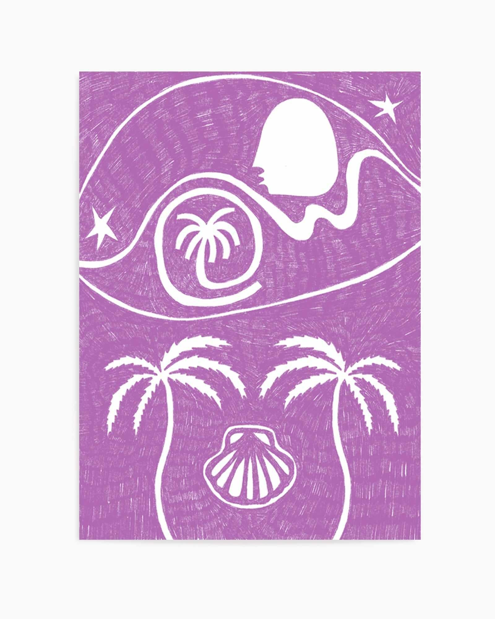 Palm Tree Island 6 Purple by Shatha Al Dafai | Art Print from Olive et Oriel where you can shop wallpaper and artworks online