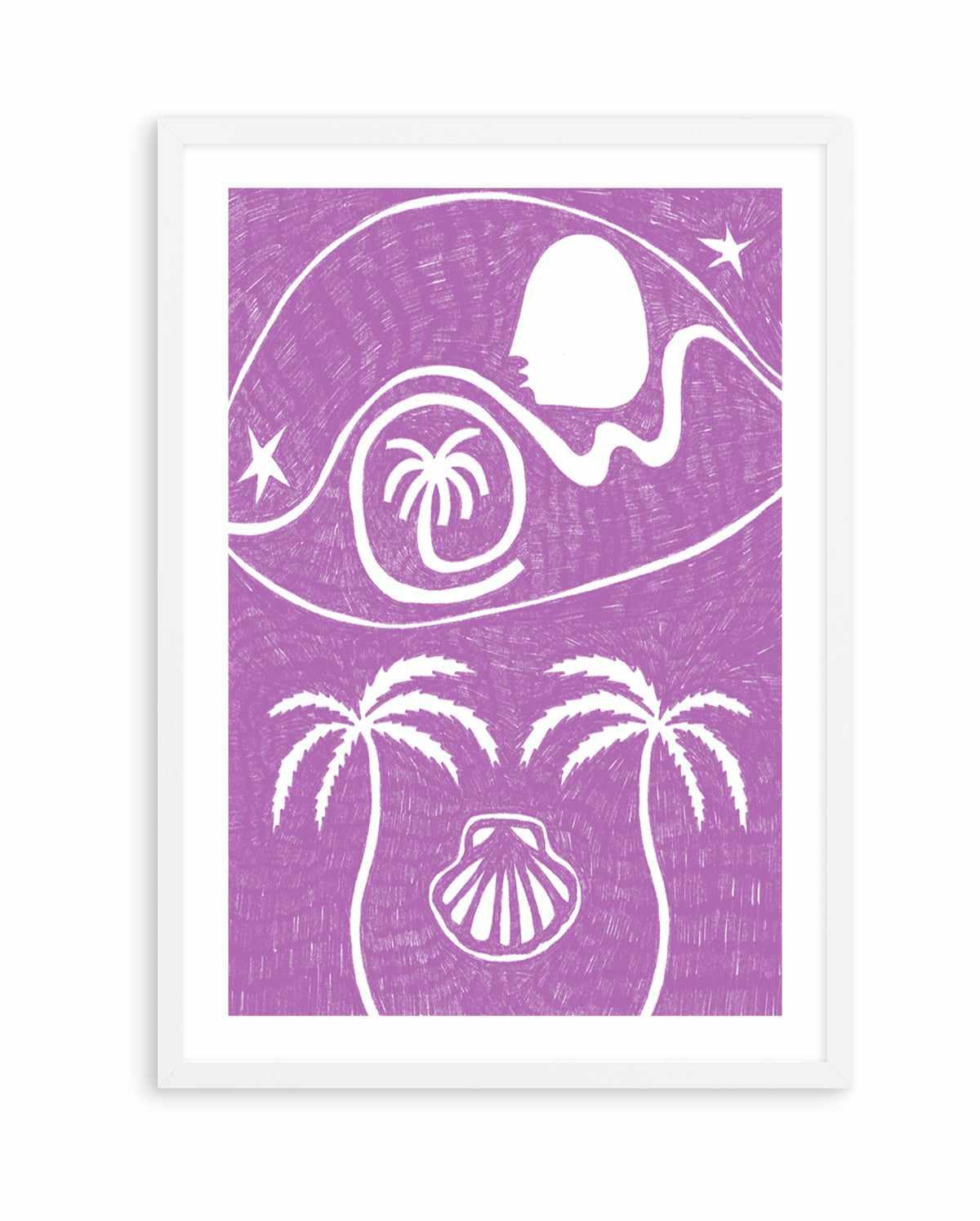Palm Tree Island 6 Purple by Shatha Al Dafai | Art Print from Olive et Oriel where you can shop wallpaper and artworks online