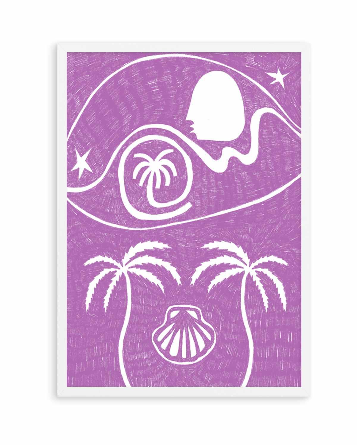 Palm Tree Island 6 Purple by Shatha Al Dafai | Art Print from Olive et Oriel where you can shop wallpaper and artworks online