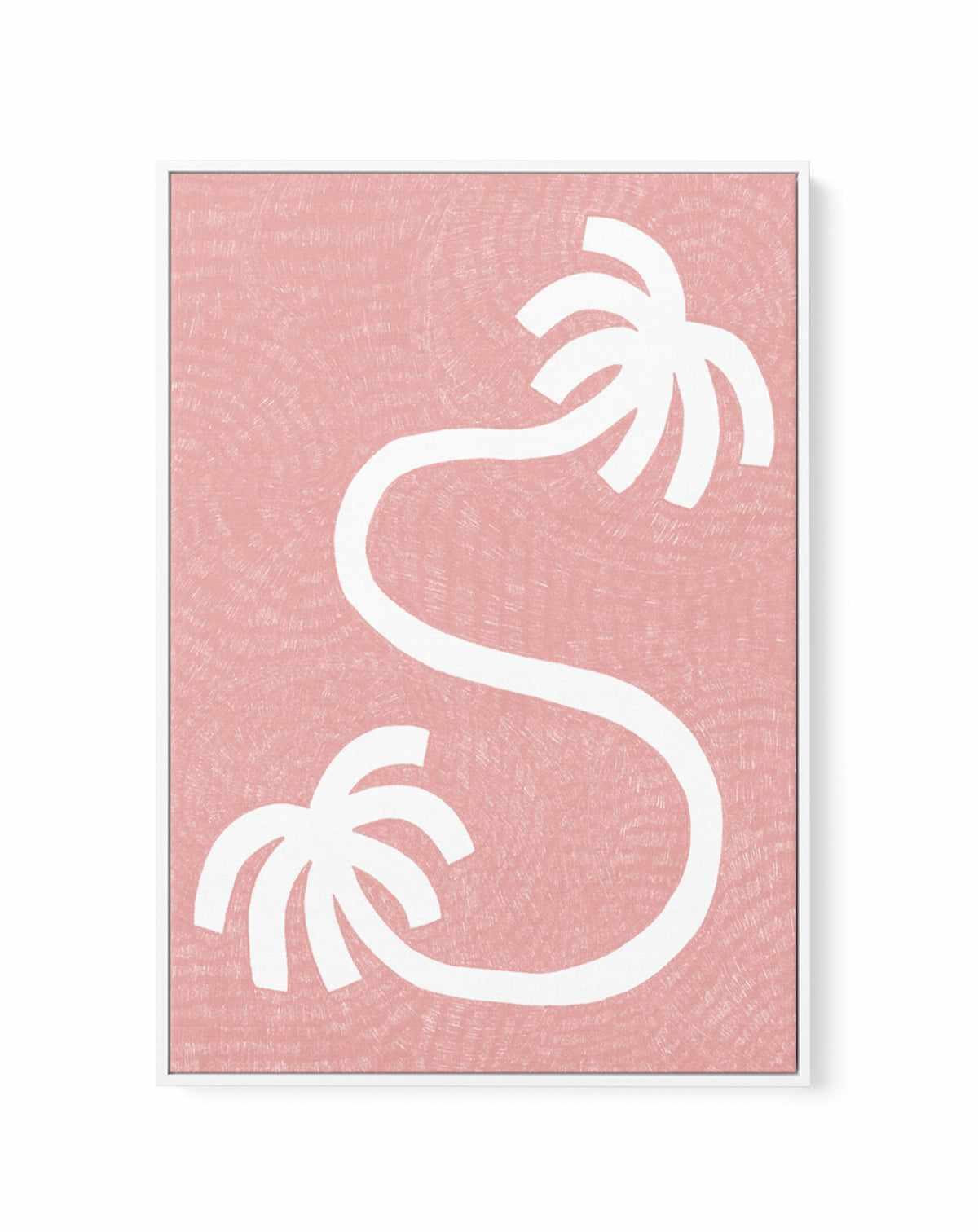 Palm Tree Path Pink by Shatha Al Dafai | Framed Canvas Art Print from Olive et Oriel where you can shop wallpaper and artworks online
