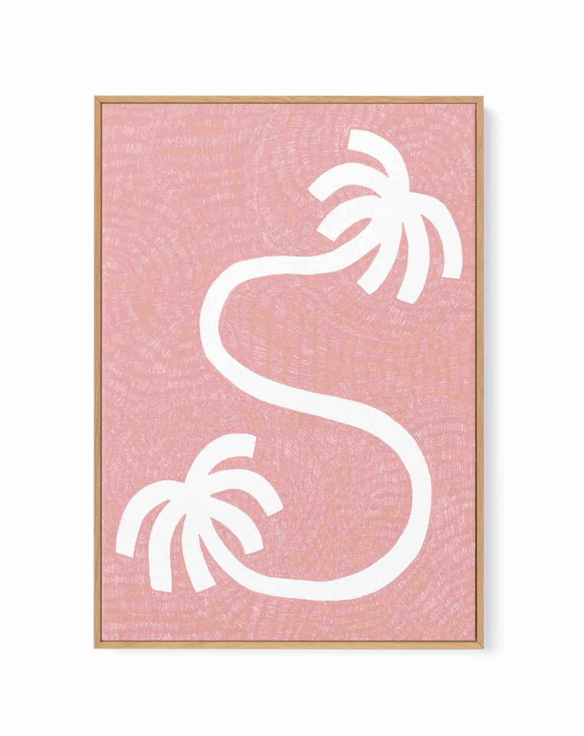 Palm Tree Path Pink by Shatha Al Dafai | Framed Canvas Art Print from Olive et Oriel where you can shop wallpaper and artworks online