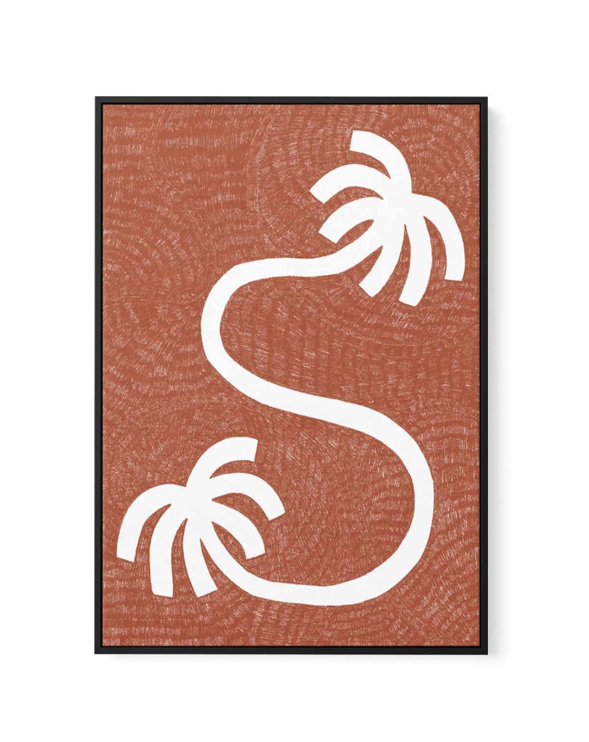 Palm Tree Path Terracotta by Shatha Al Dafai | Framed Canvas Art Print from Olive et Oriel where you can shop wallpaper and artworks online