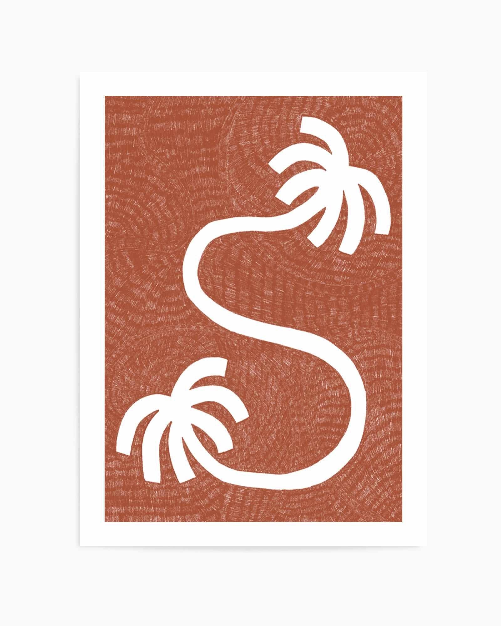 Palm Tree Path Terracotta by Shatha Al Dafai | Art Print from Olive et Oriel where you can shop wallpaper and artworks online