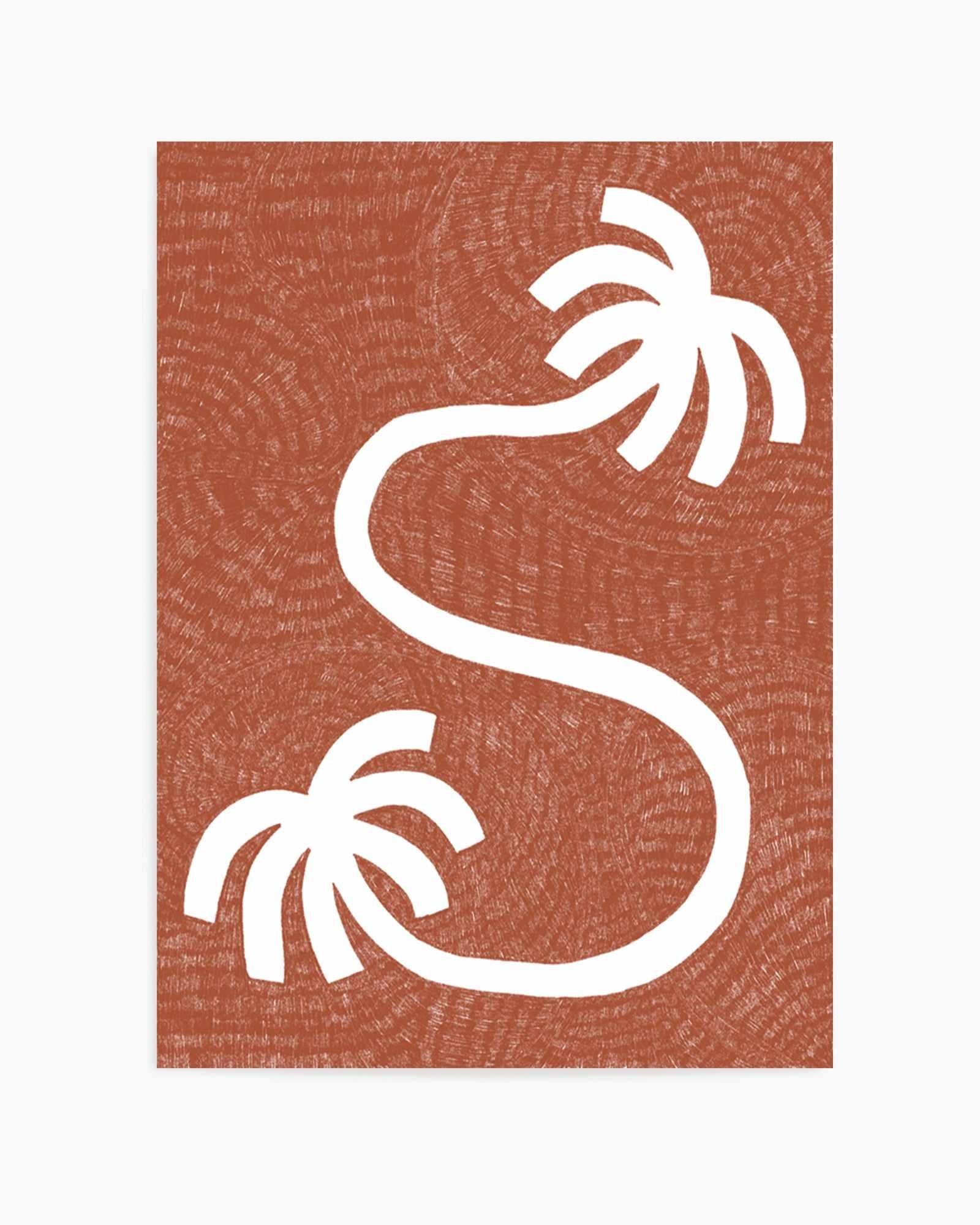 Palm Tree Path Terracotta by Shatha Al Dafai | Art Print from Olive et Oriel where you can shop wallpaper and artworks online
